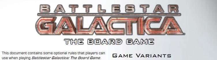 Coperta Battlestar Galactica: Official Variant Rules