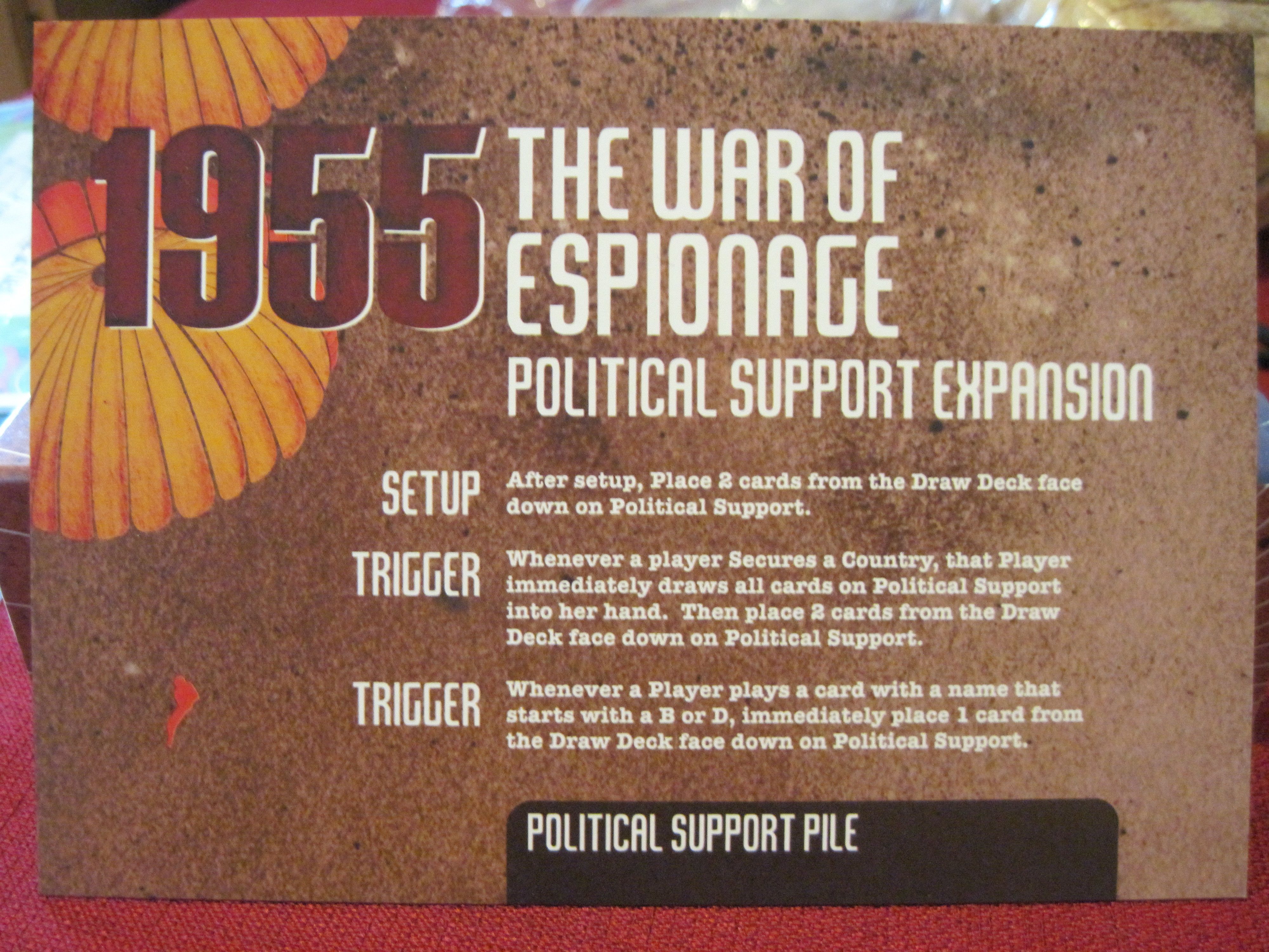 1955: The War of Espionage – Political Support Expansion doboz