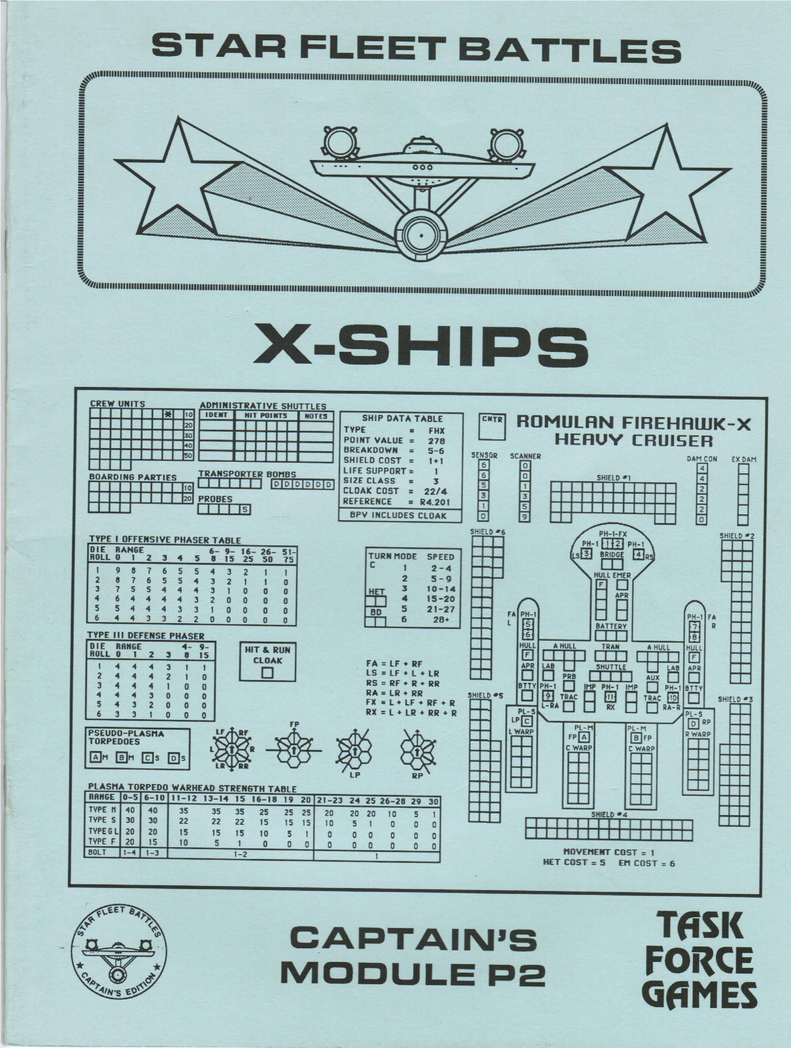 Coperta Star Fleet Battles: Captain's Module P2 – X-Ships