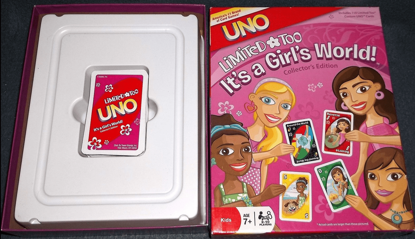 UNO: Limited Too It's A Girl's World box art