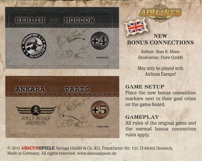 Airlines Europe: New Bonus Connections box art