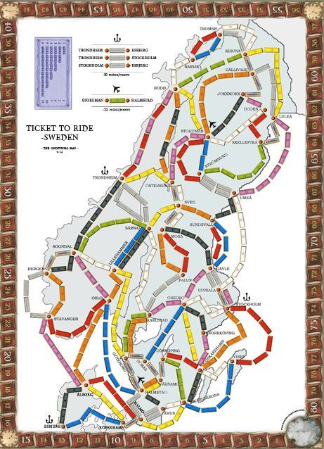 Sweden (fan expansion for Ticket to Ride) box art