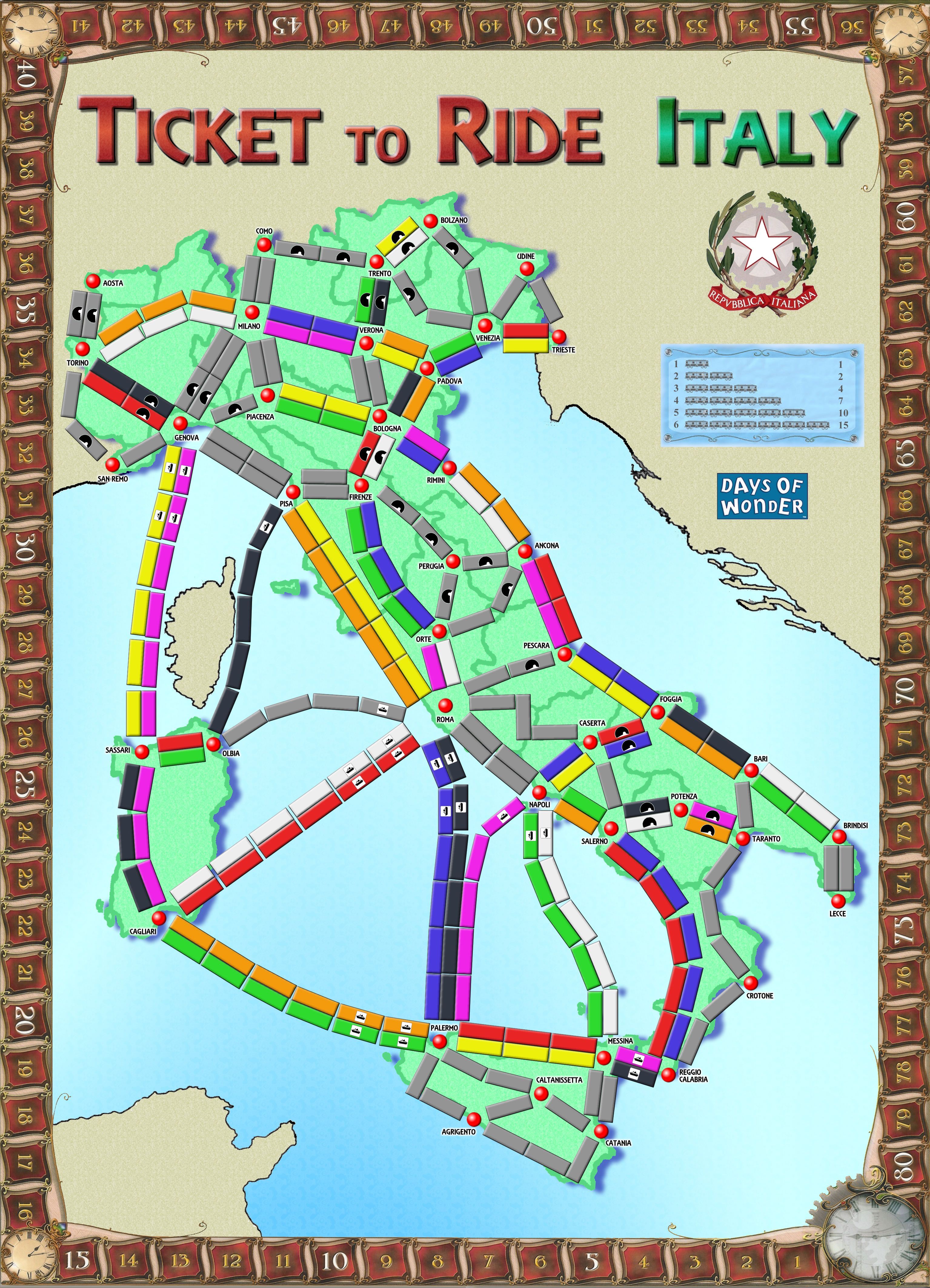 Italy (fan expansion for Ticket to Ride) box art