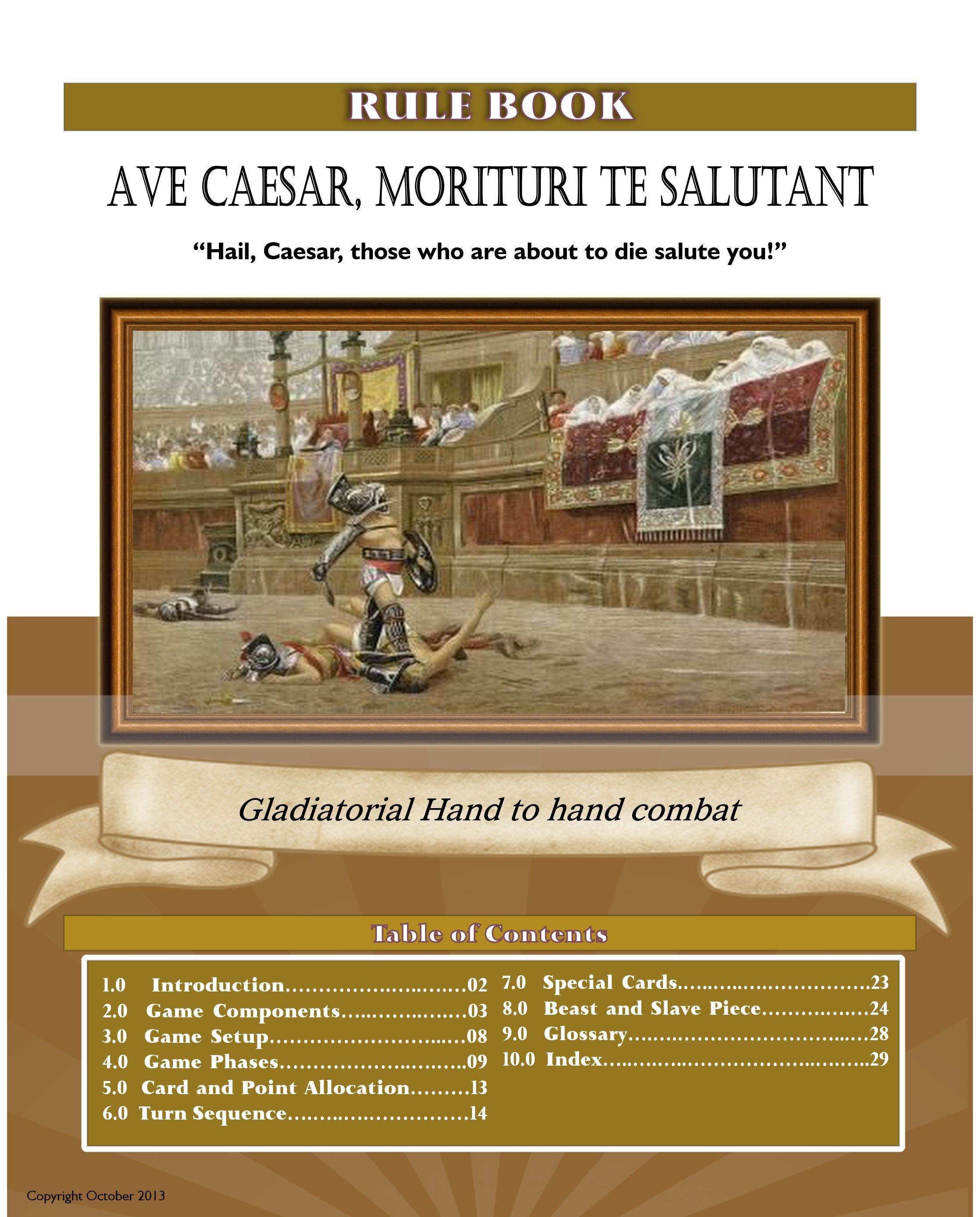 Coperta Ave Caesar, morituri te salutant