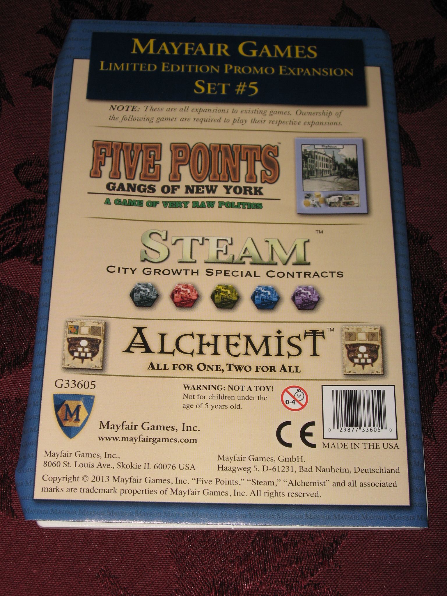 Mayfair Games Limited Edition Promo Expansion Set #5 box art