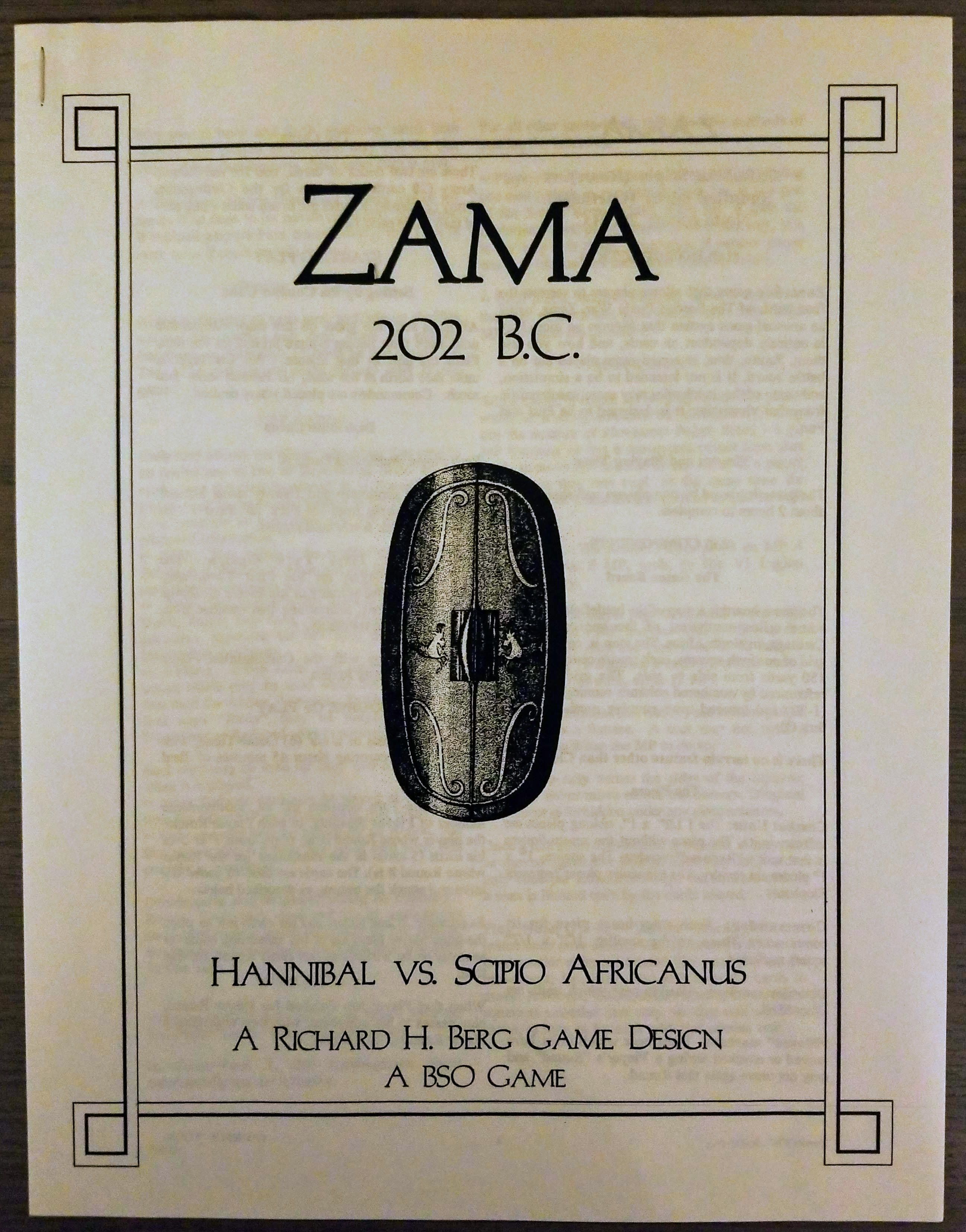 Zama 202 B.C.: Hannibal vs. Scipio Africanus box art