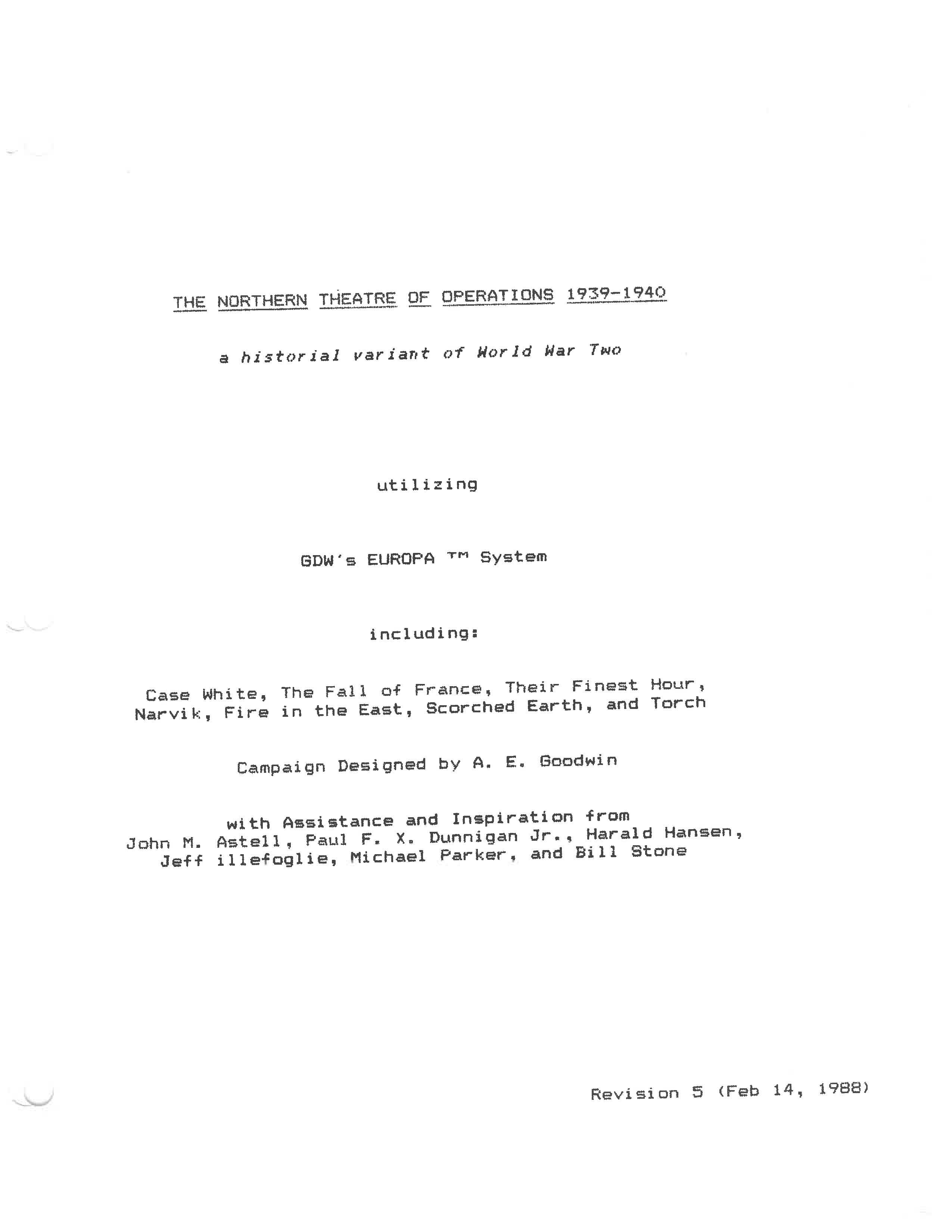 The Northern Theatre of Operations 1939-40 box art
