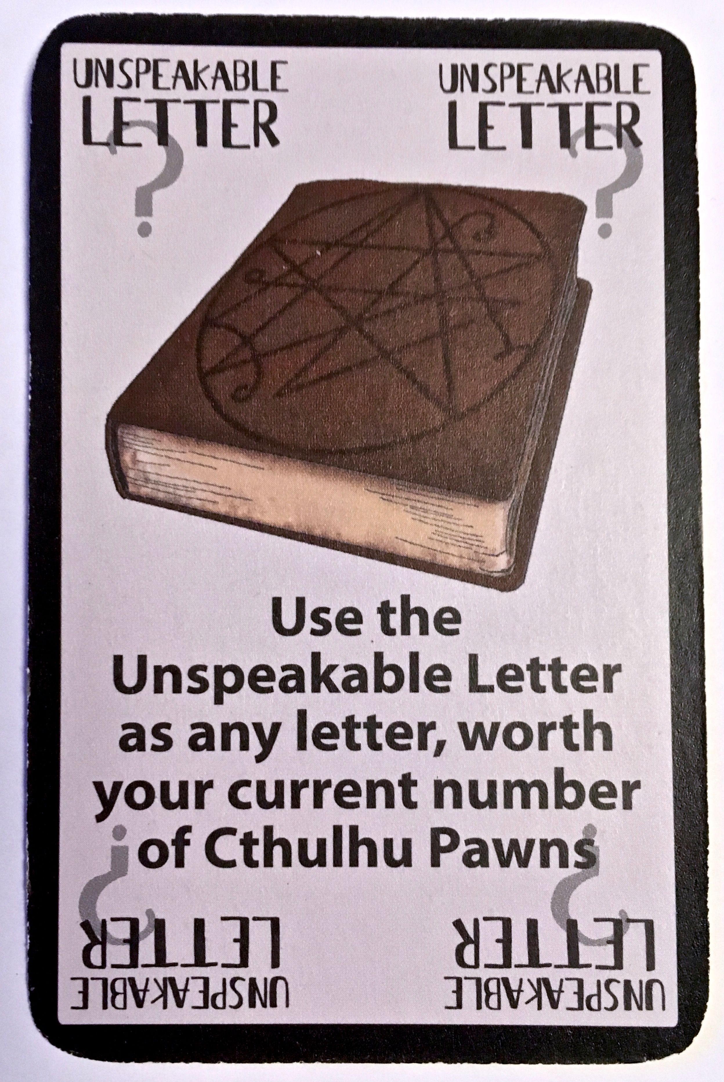 Unspeakable Words: "Unspeakable Letter" Promo Card doboz