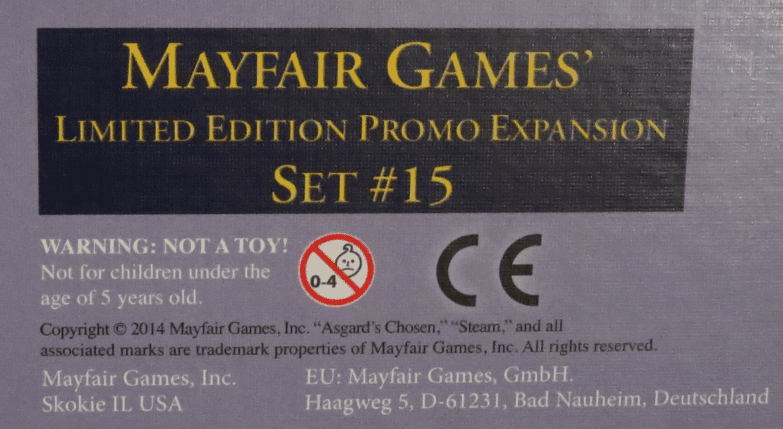 Mayfair Games' Limited Edition Promo Expansion Set #15 box art