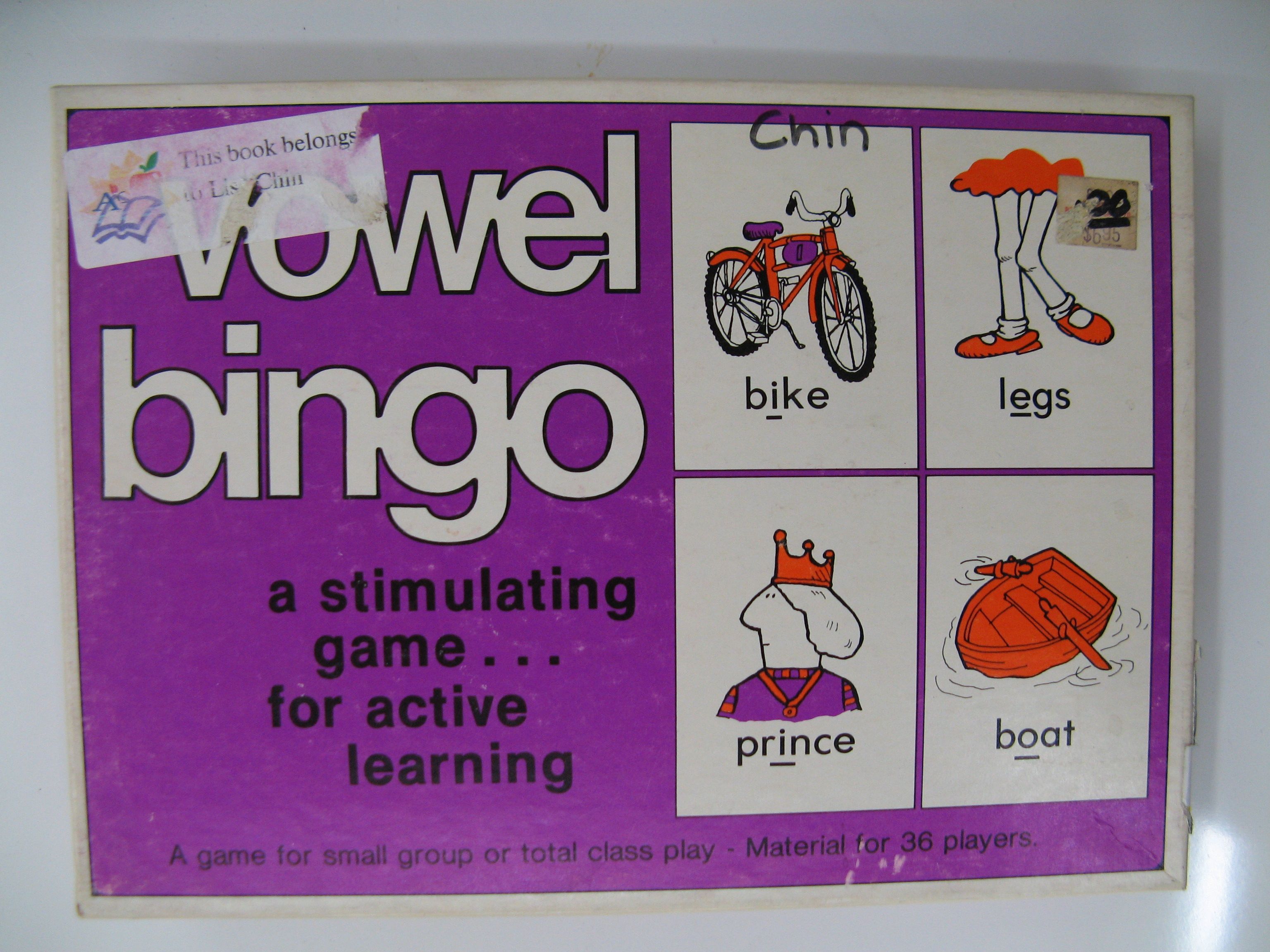 Vowel Bingo doboz