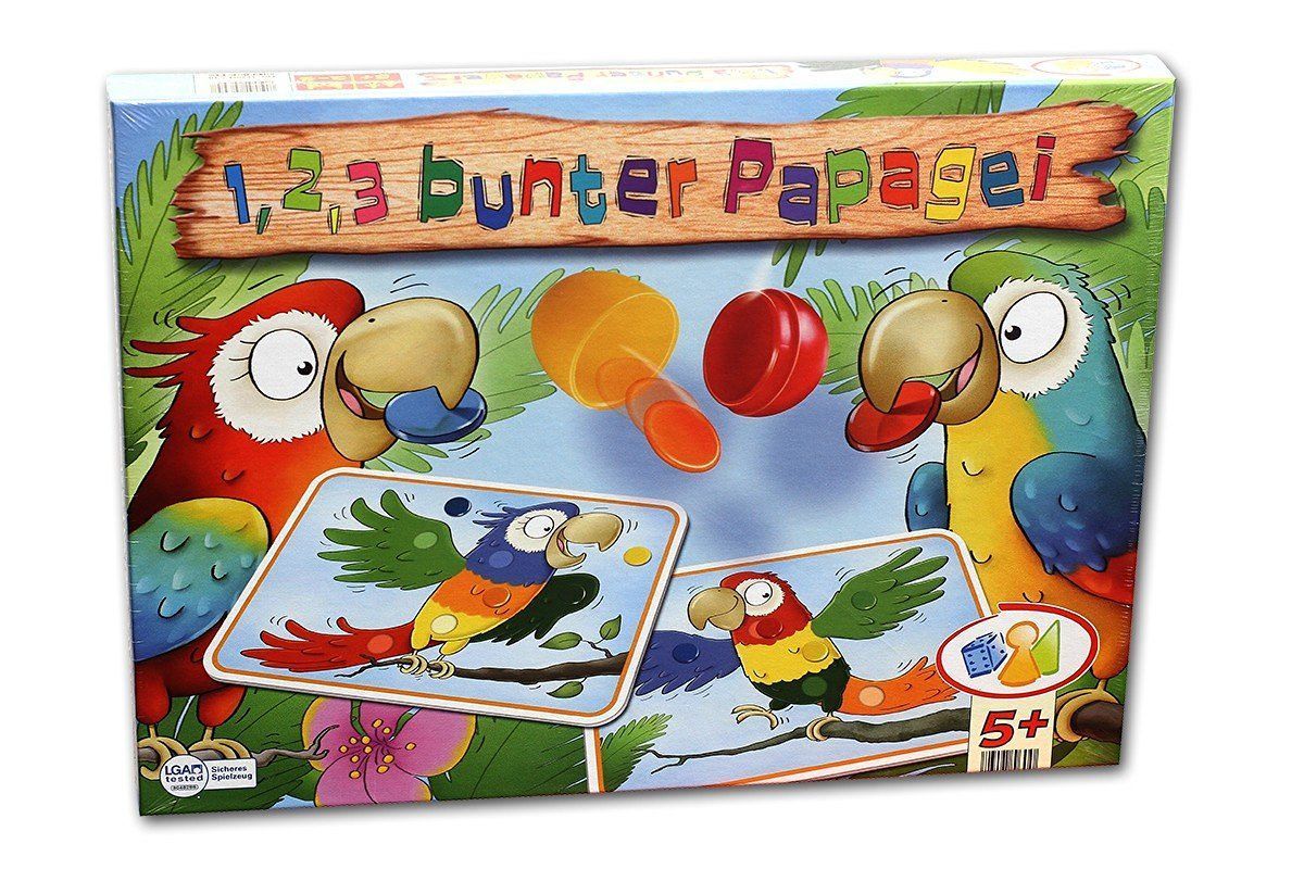 1, 2, 3 bunter Papagei box art