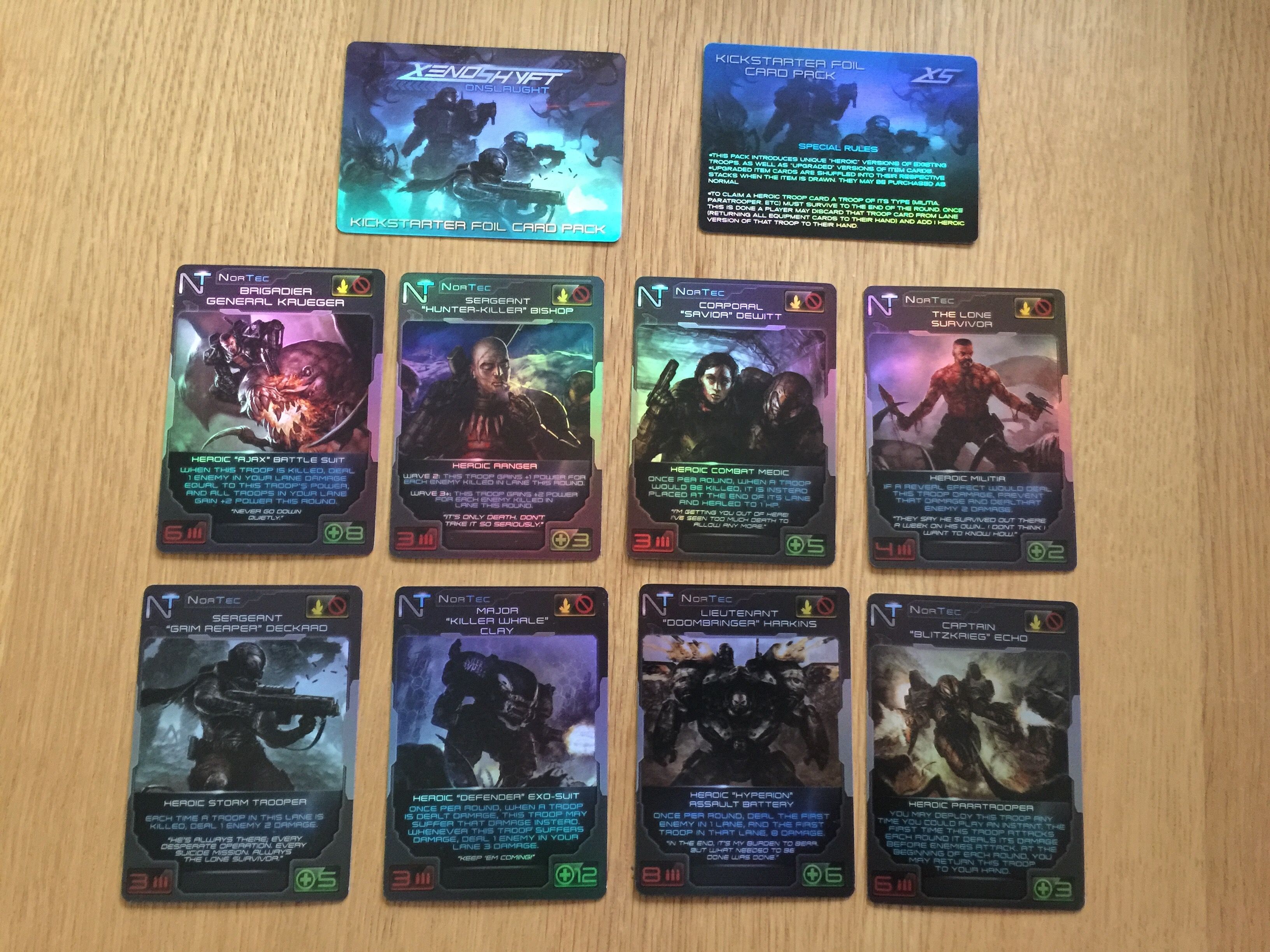 XenoShyft: Onslaught – Kickstarter Exclusive Card Packs doboz