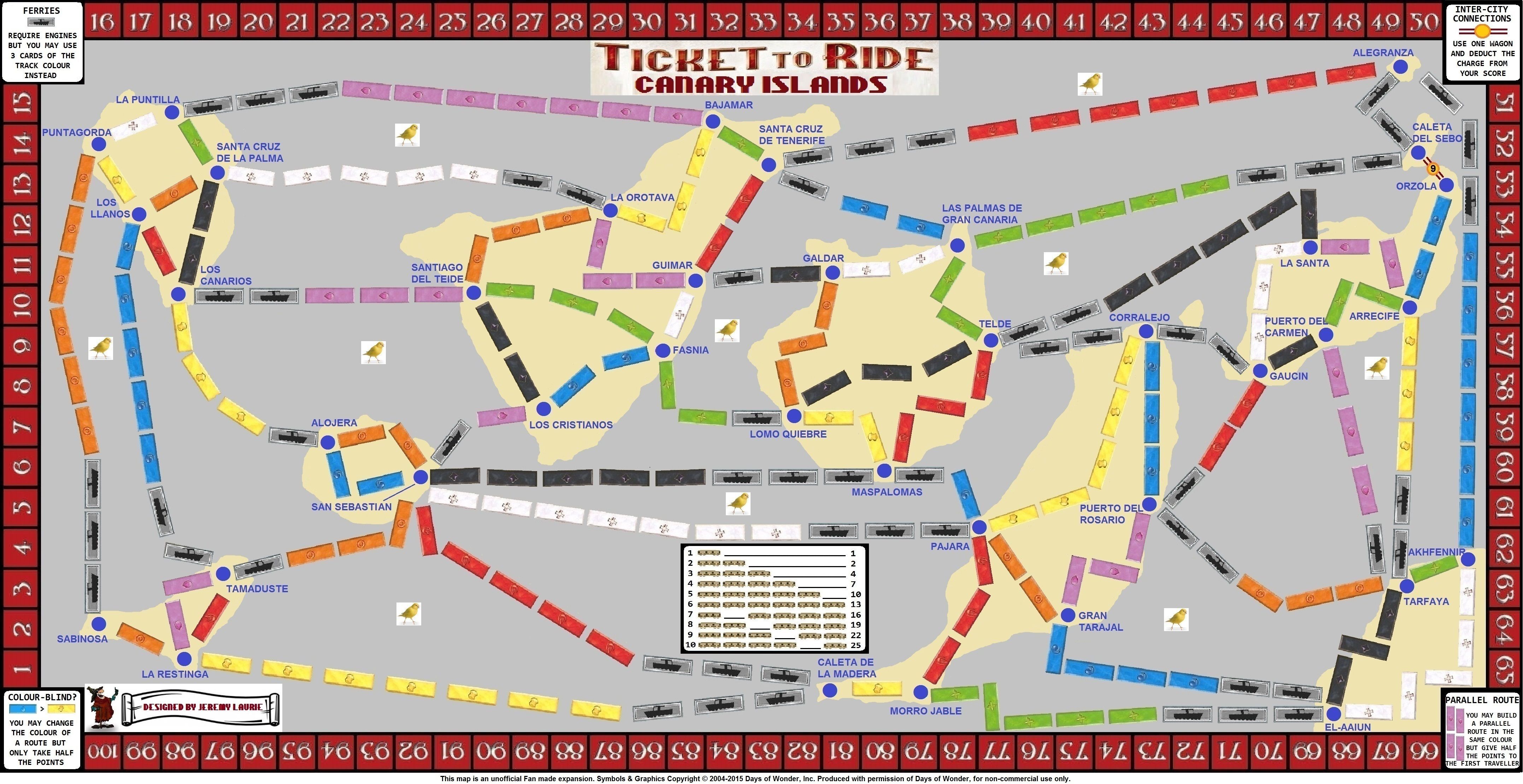 Canary Islands (fan expansion for Ticket to Ride) doboz
