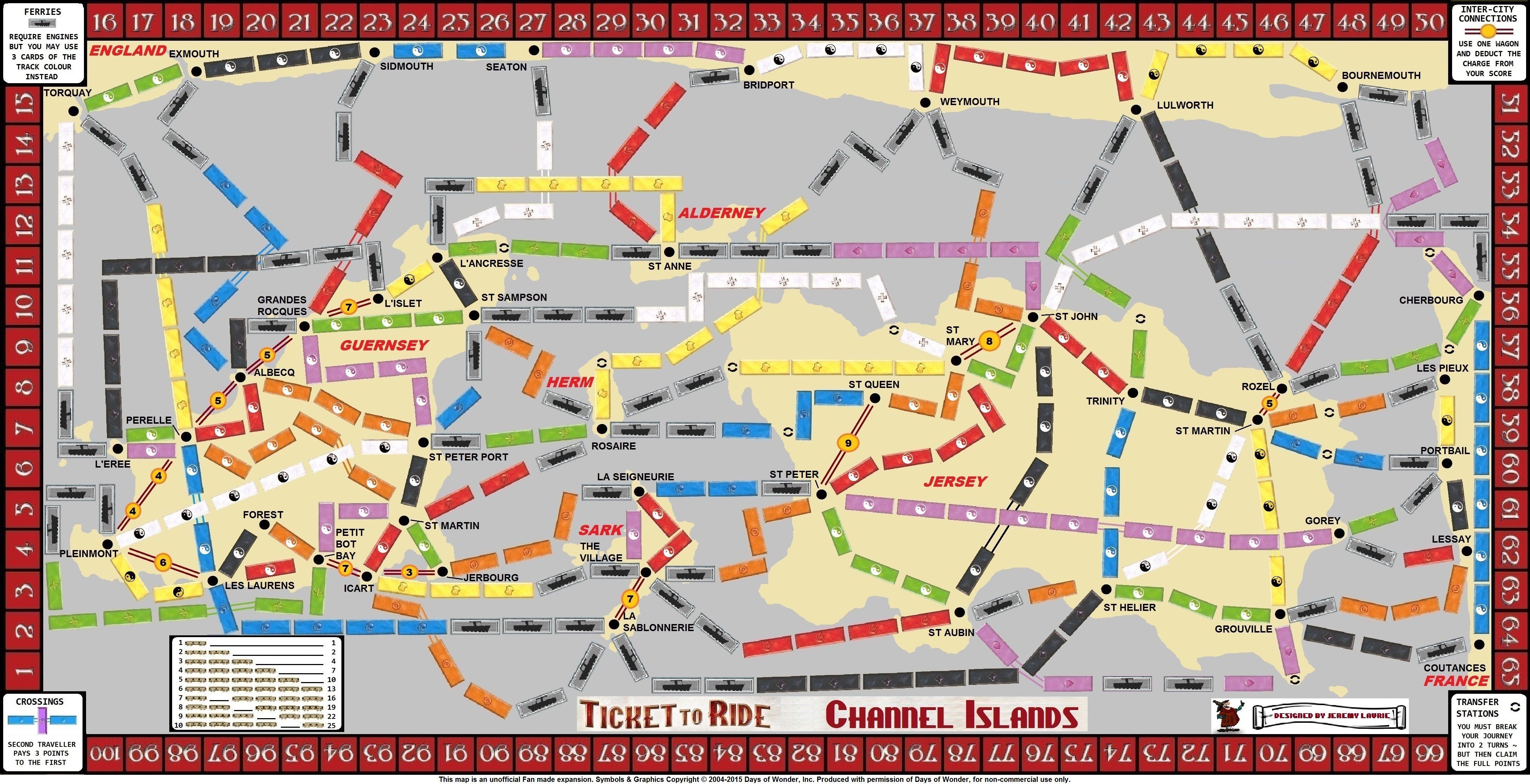 Channel Islands (fan expansion for Ticket to Ride) doboz