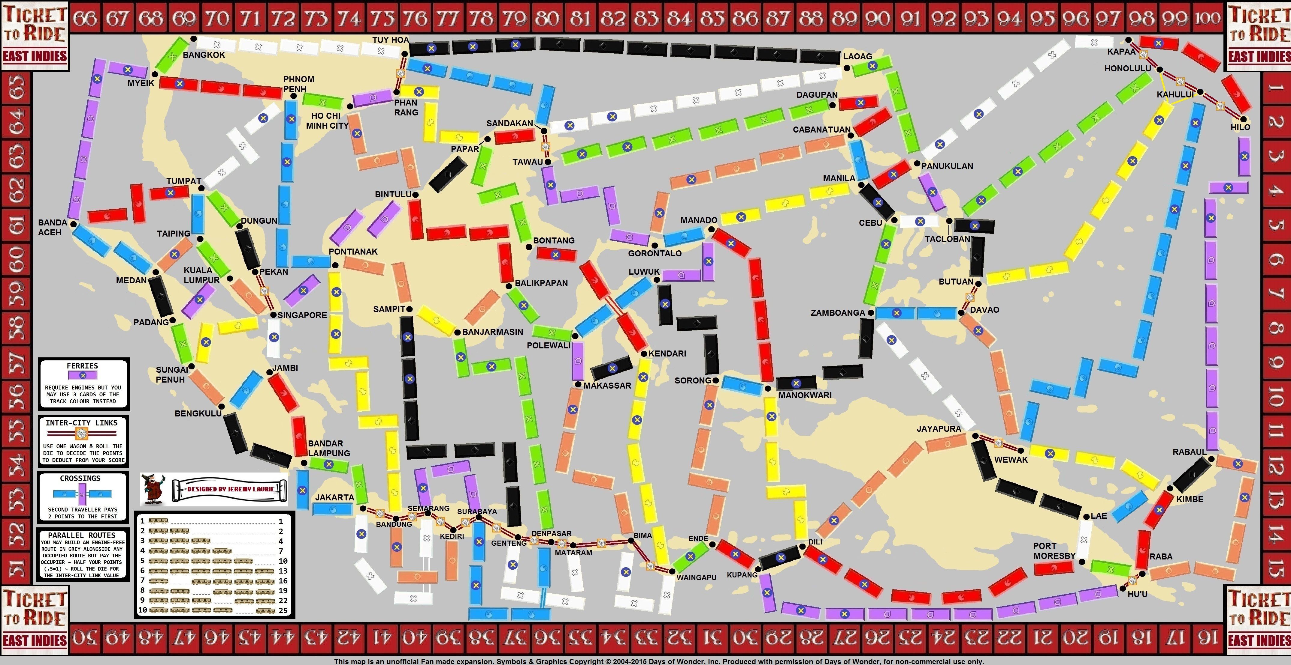 East Indies (fan expansion for Ticket to Ride) doboz