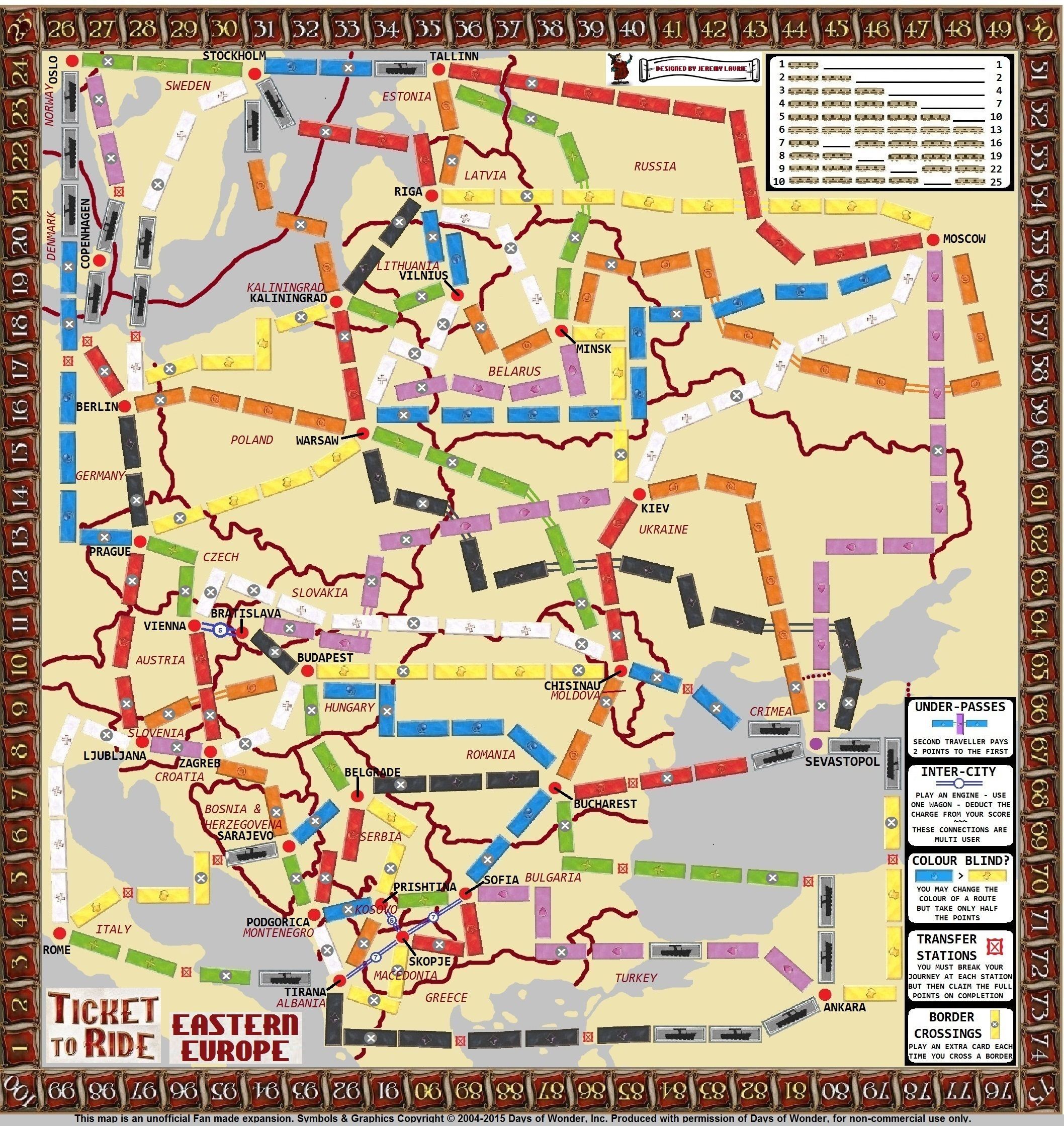 Eastern Europe (fan expansion for Ticket to Ride) doboz