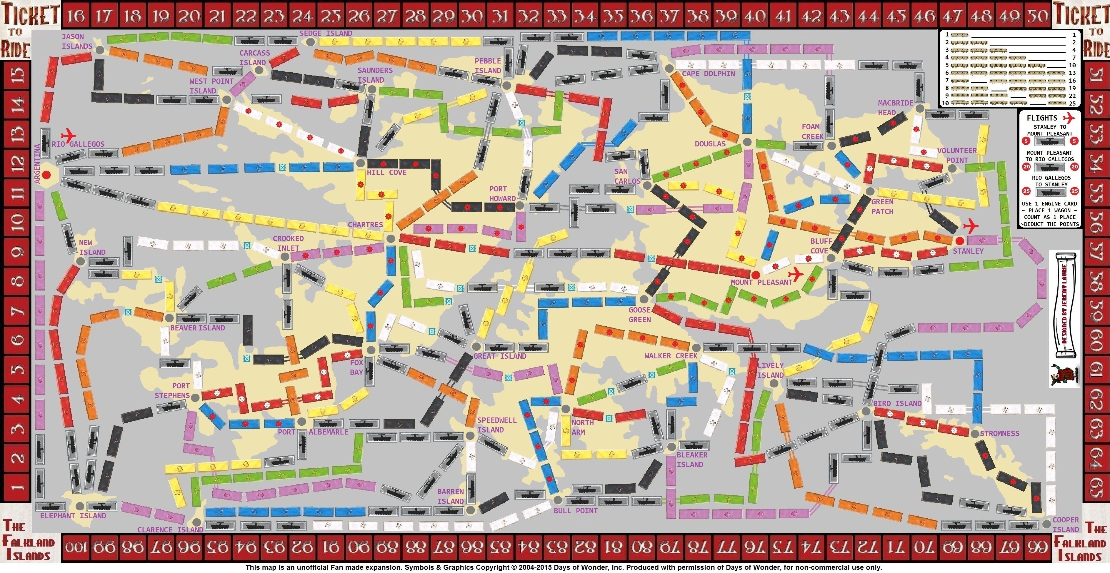 Falkland Islands (fan expansion for Ticket to Ride) doboz