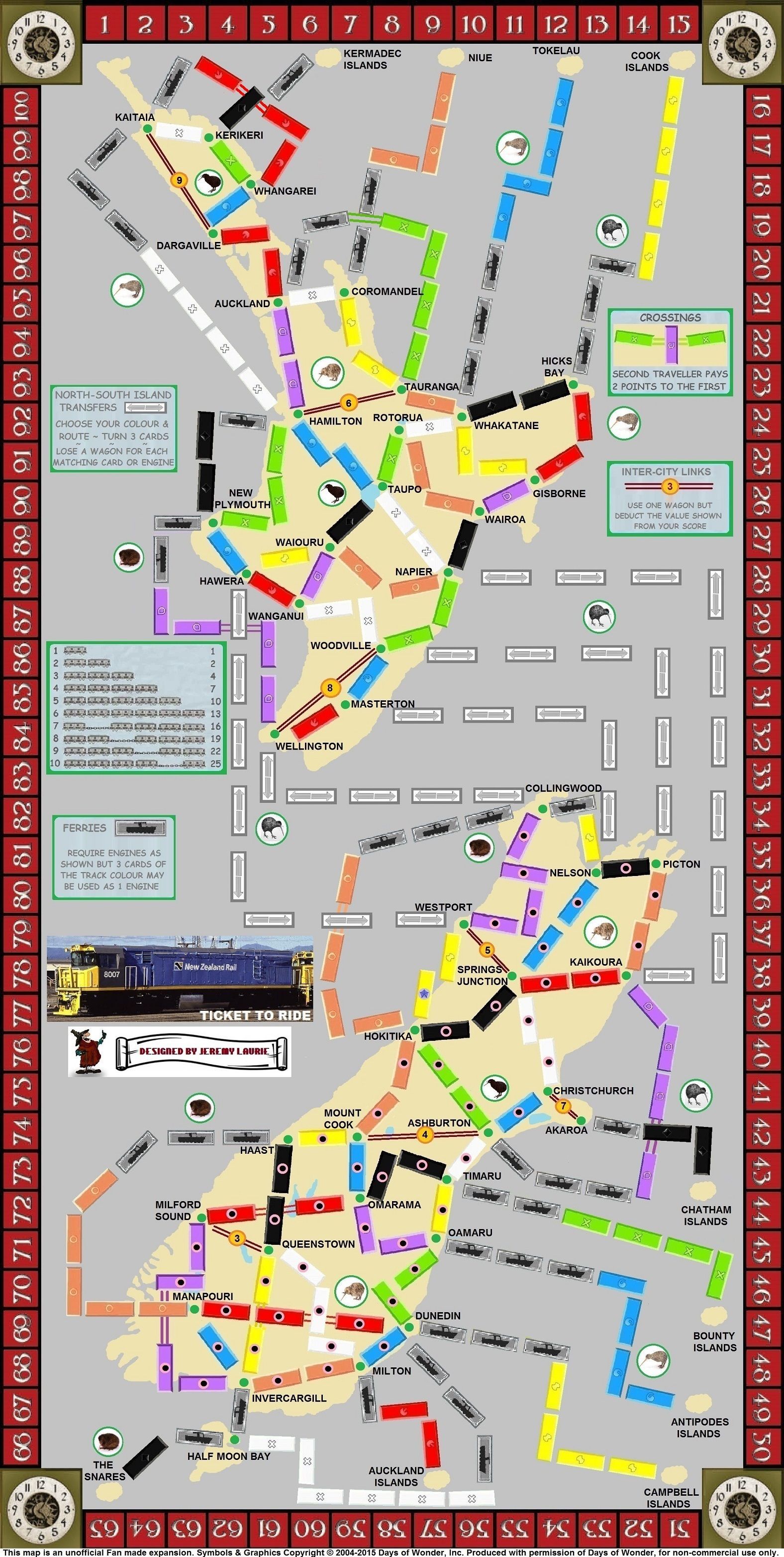 Coperta New Zealand (fan expansion for Ticket to Ride)