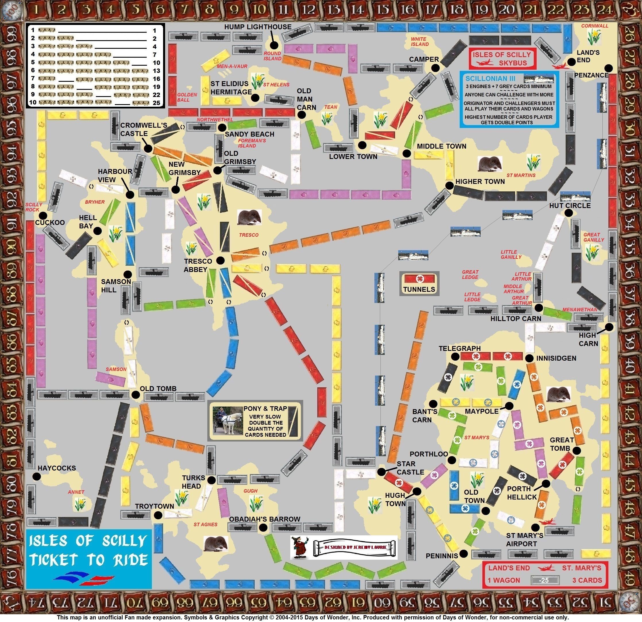 Scilly Isles (fan expansion for Ticket to Ride) box art