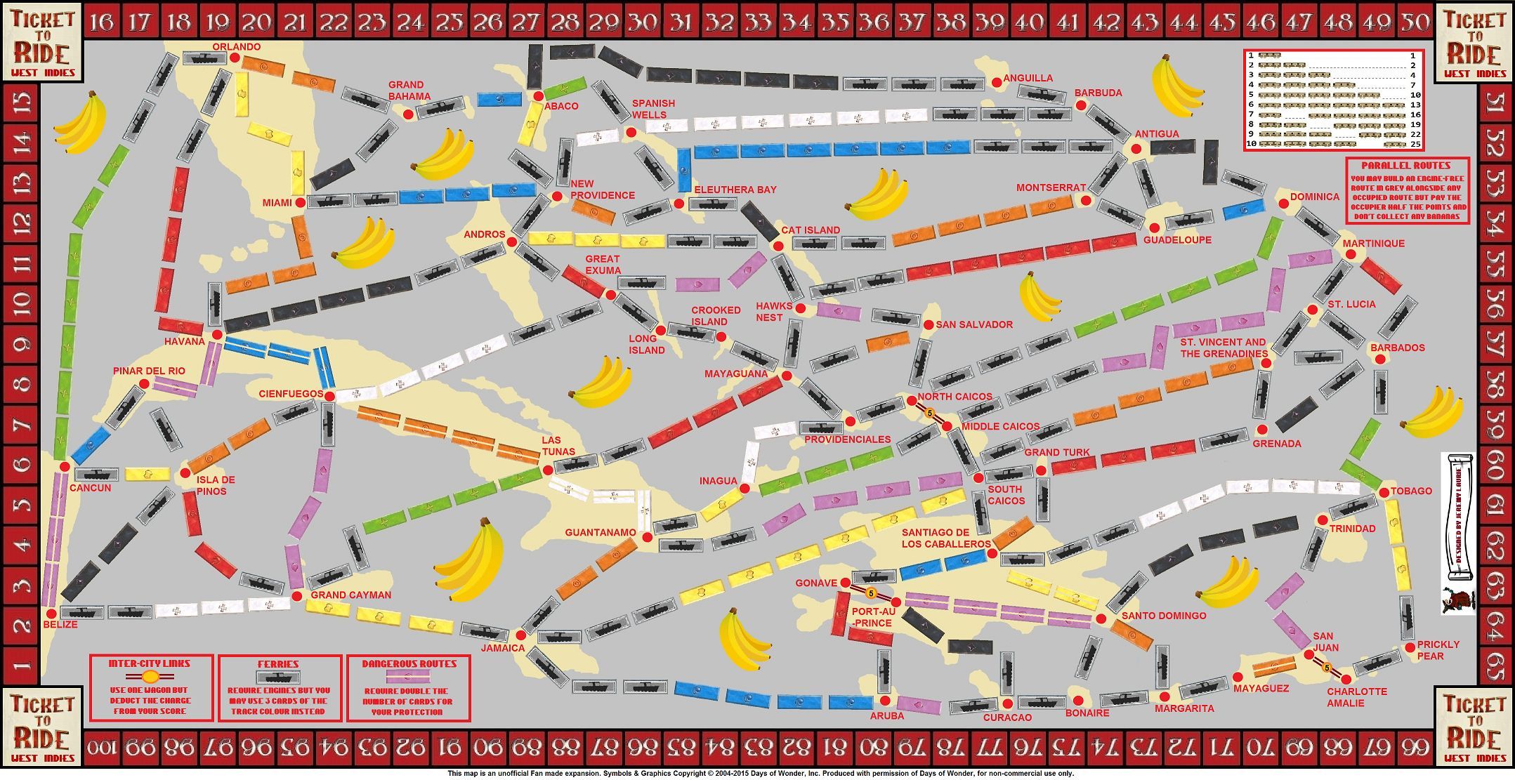 West Indies (fan expansion for Ticket to Ride) box art