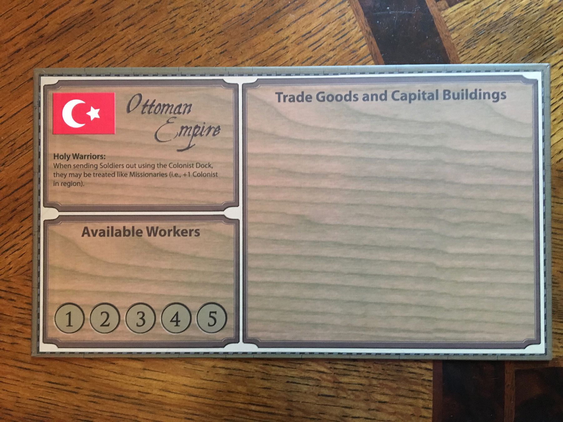 Coperta Empires: Age of Discovery – Ottoman Player Board and Gold Figures