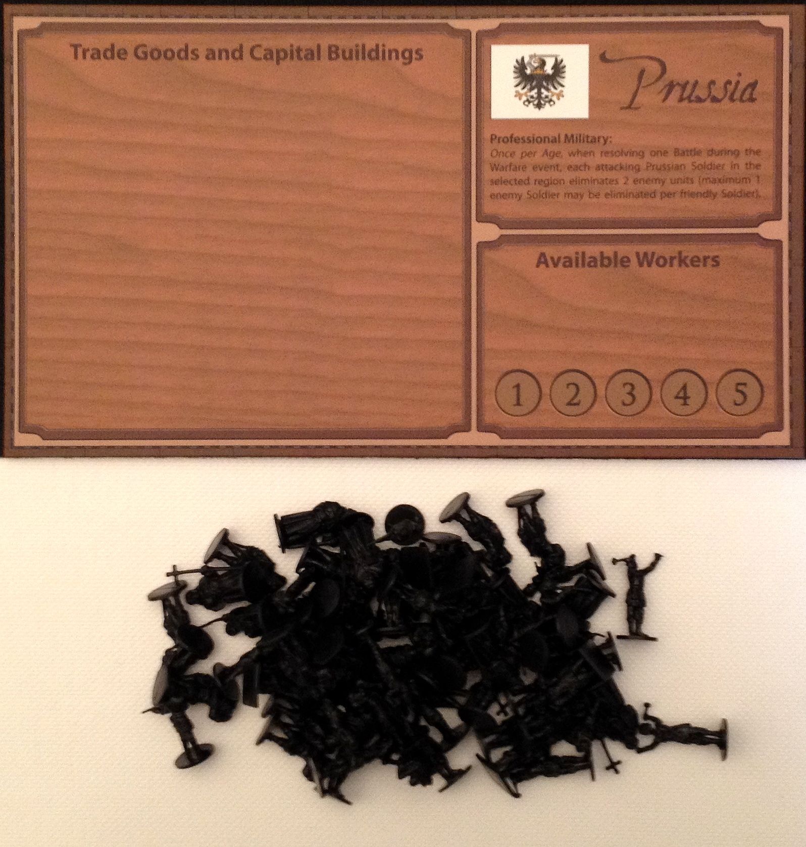 Coperta Empires: Age of Discovery – Prussia Player Board and Black Figures