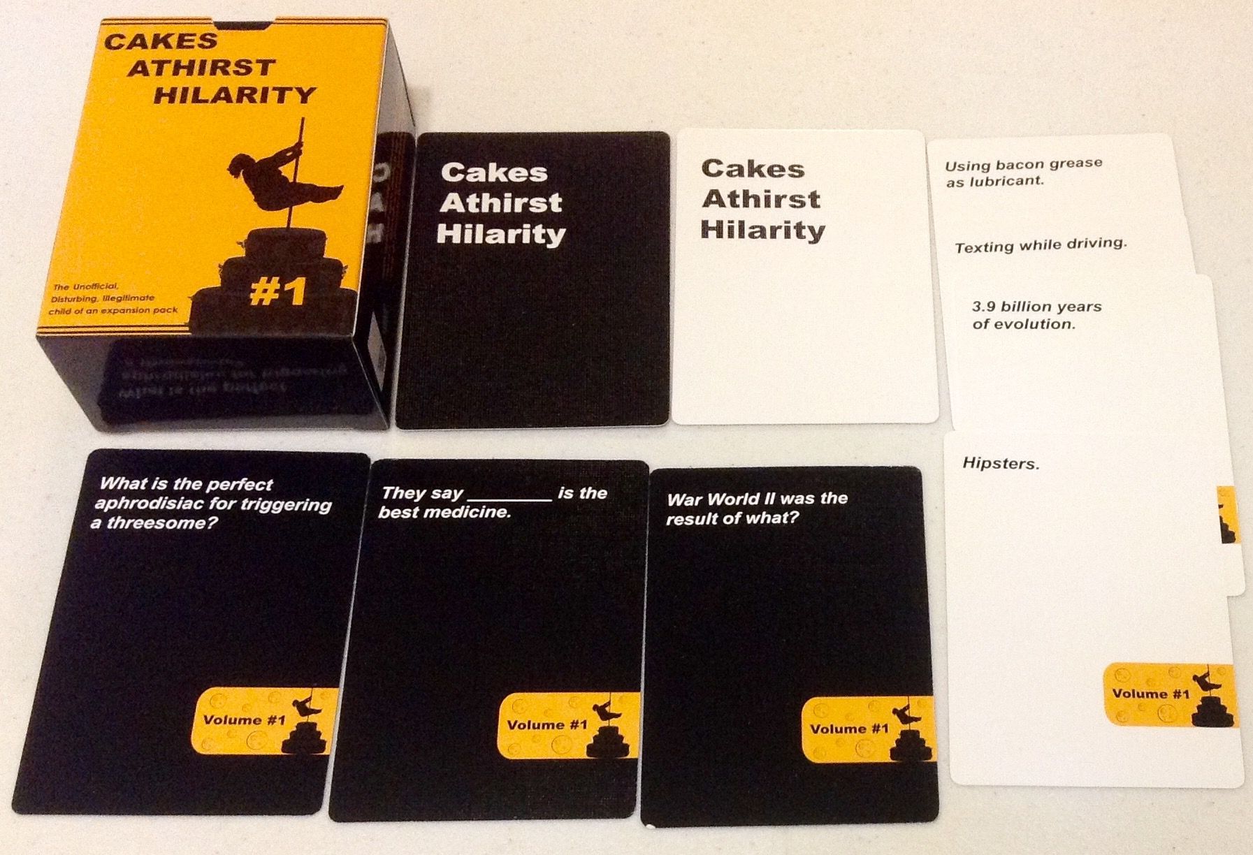 Cakes Athirst Hilarity: Volume #1 (fan expansion for Cards Against Humanity) box art
