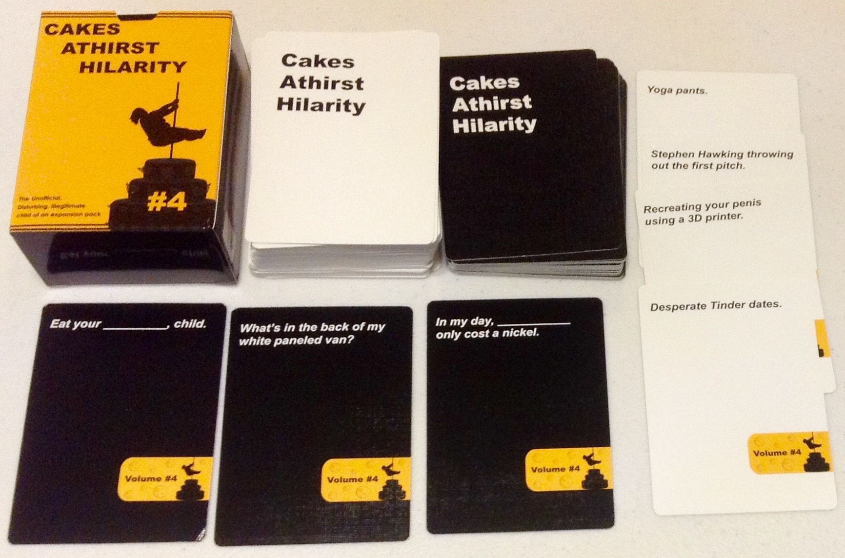 Cakes Athirst Hilarity: Volume #4 (fan expansion for Cards Against Humanity) box art