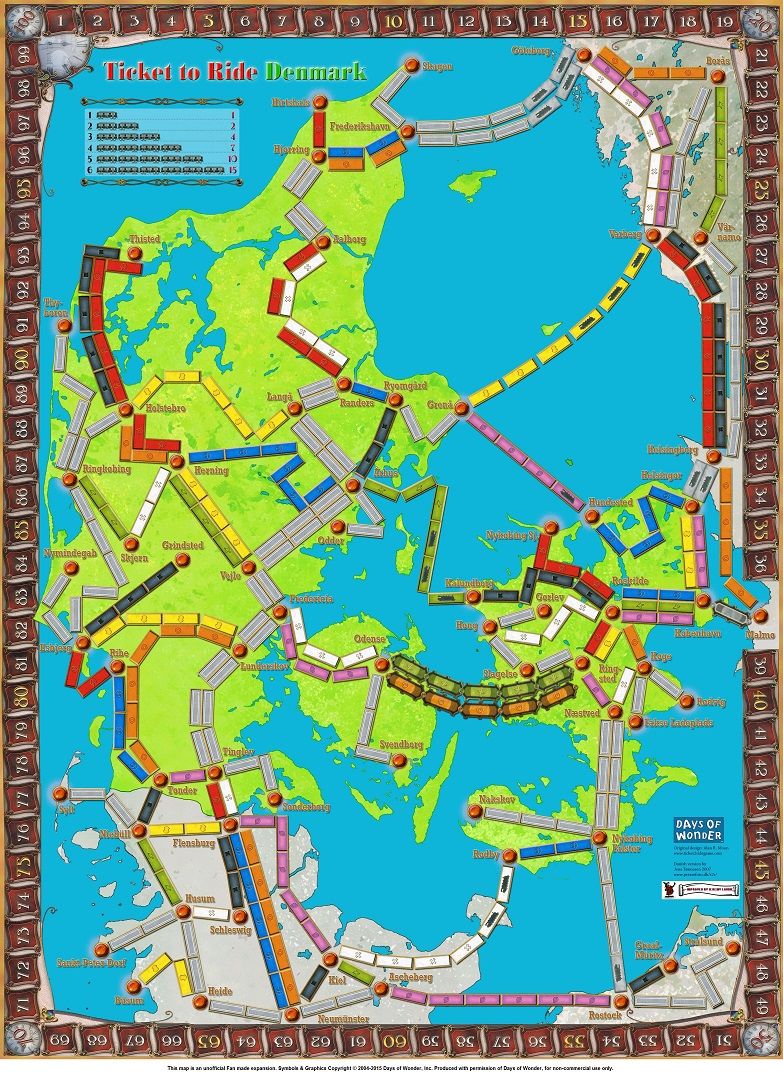Coperta Denmark (fan expansion for Ticket to Ride)