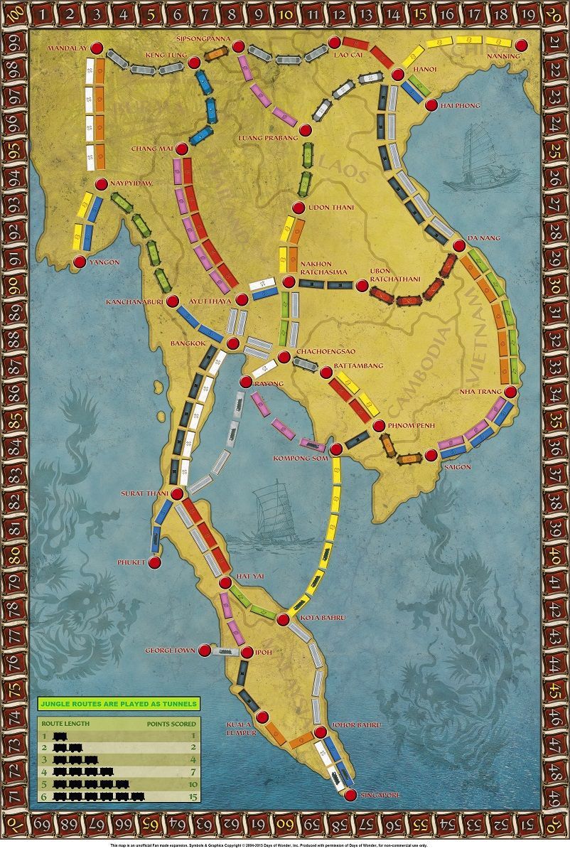 Indochina (fan expansion for Ticket to Ride) box art