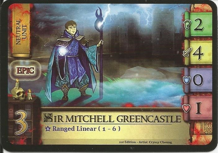 Castle Assault: Sir Mitchell Greencastle Promo Card doboz