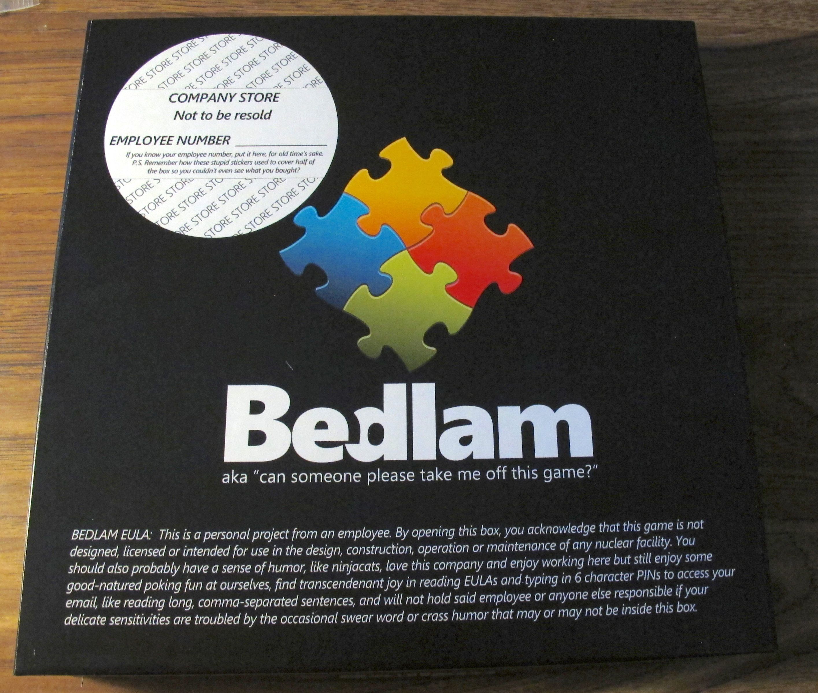 Bedlam: AKA The "Can Someone Take Me Off this Game?" Game box art