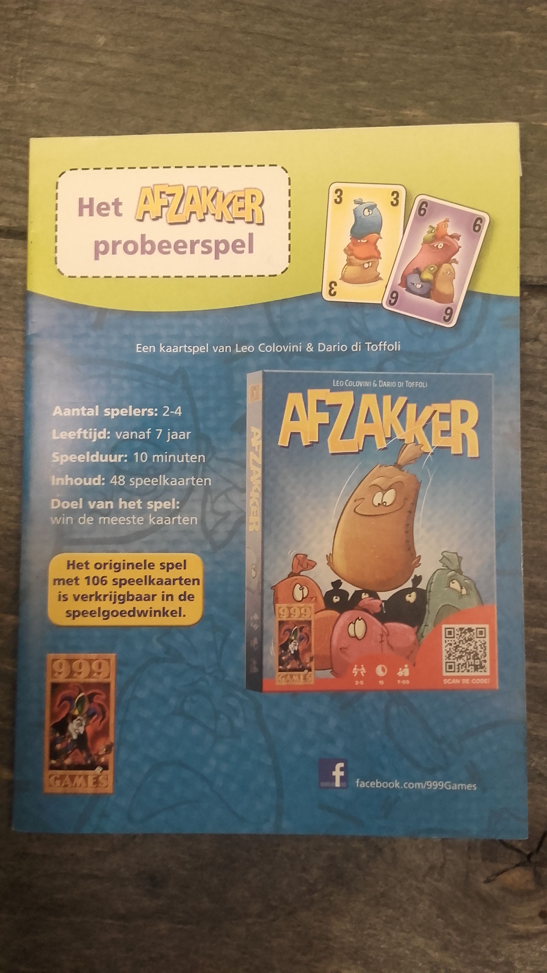 Afzakker Probeerspel box art