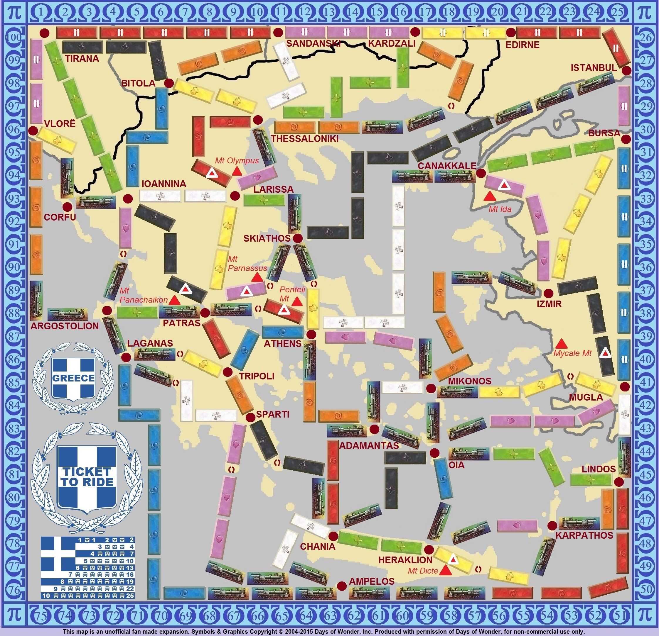 Greece (fan expansion for Ticket to Ride) box art