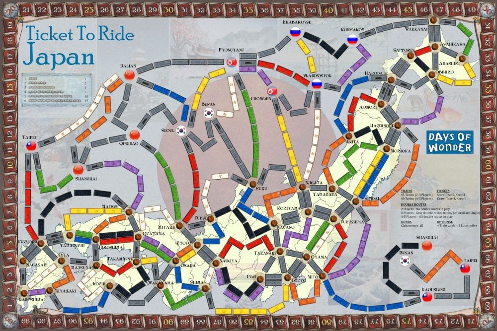 Japan (fan expansion for Ticket To Ride) doboz