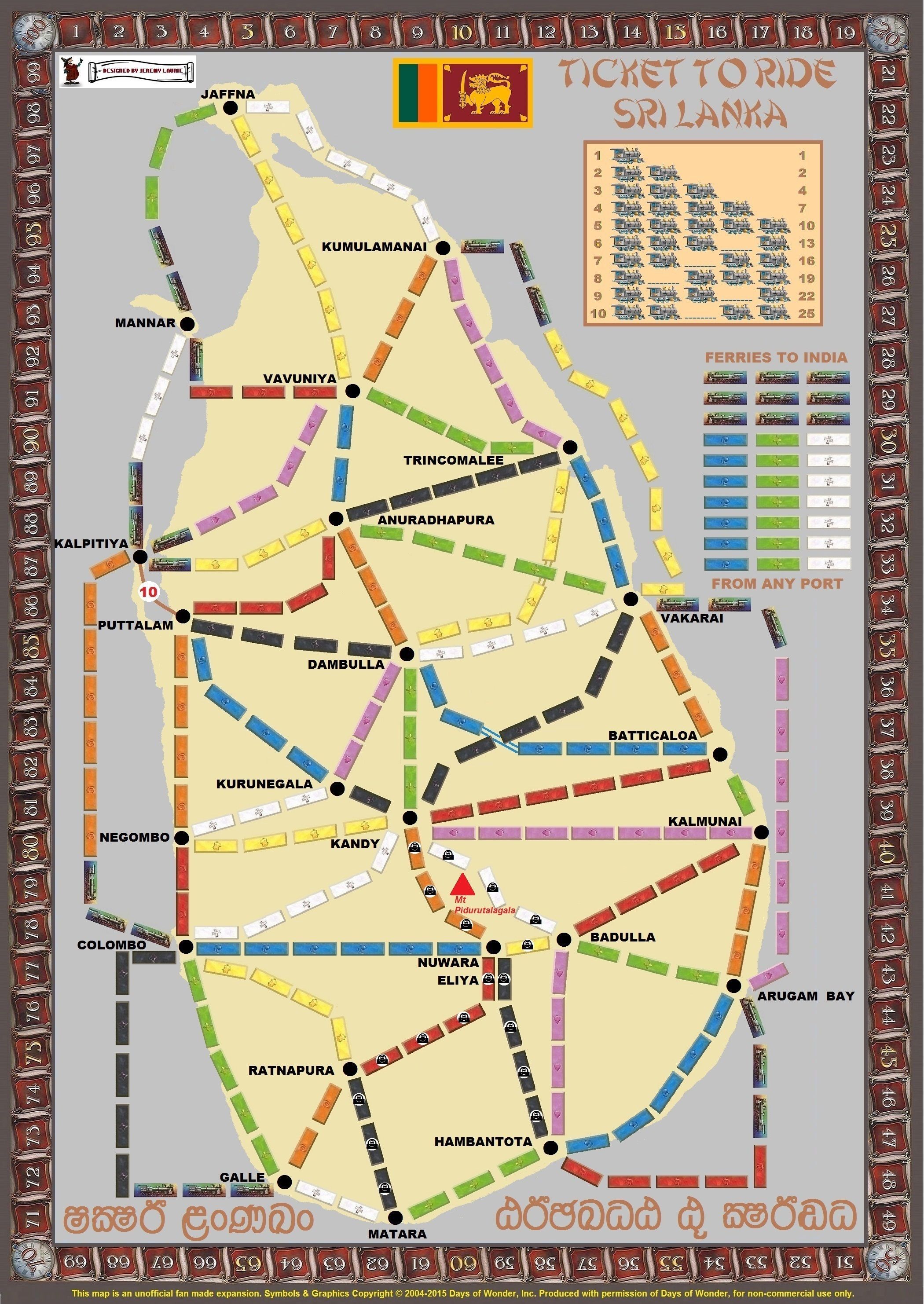 Sri Lanka (fan expansion for Ticket to Ride) box art
