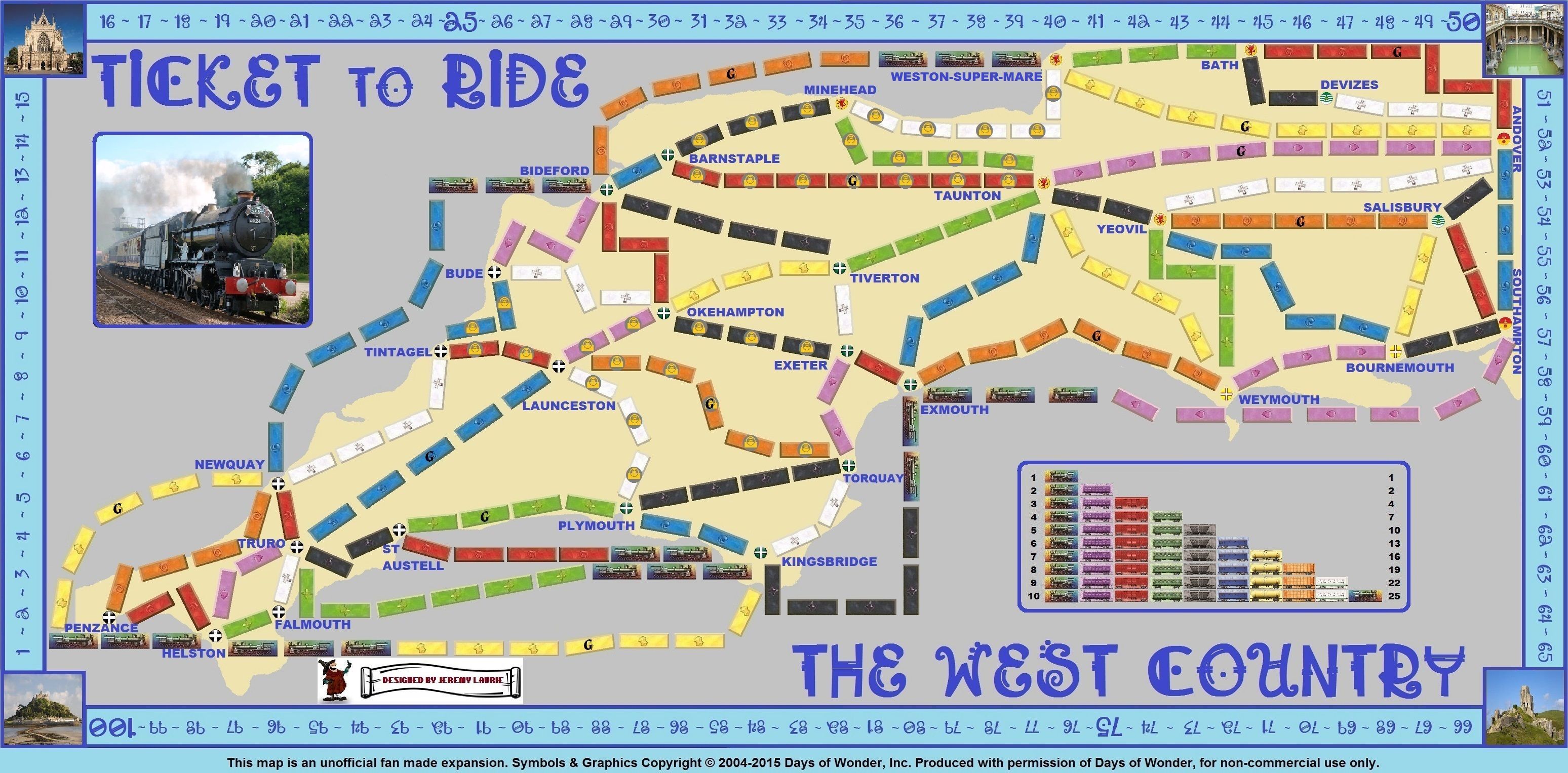 West Country (UK) (fan expansion for Ticket to Ride) box art