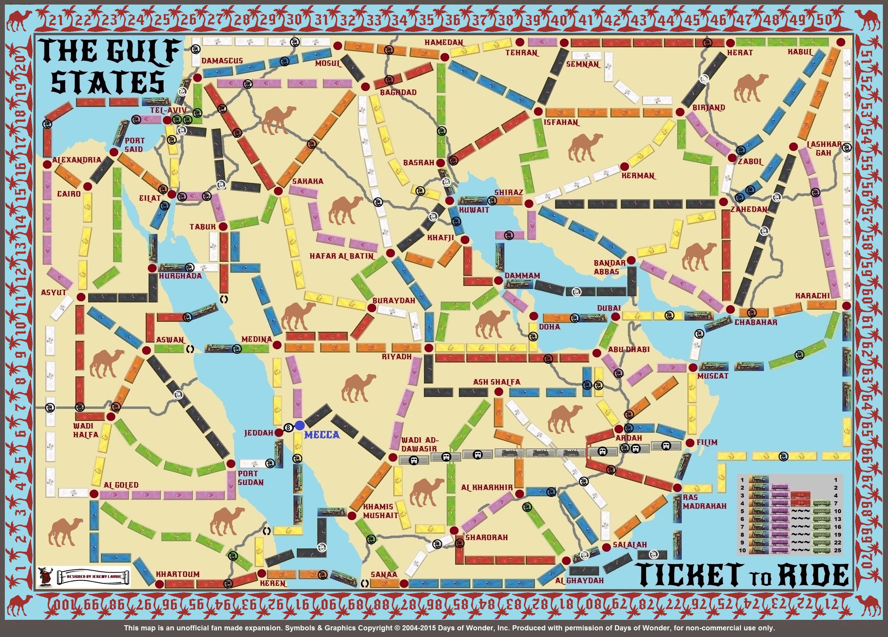 Gulf States (fan expansion for Ticket to Ride) box art