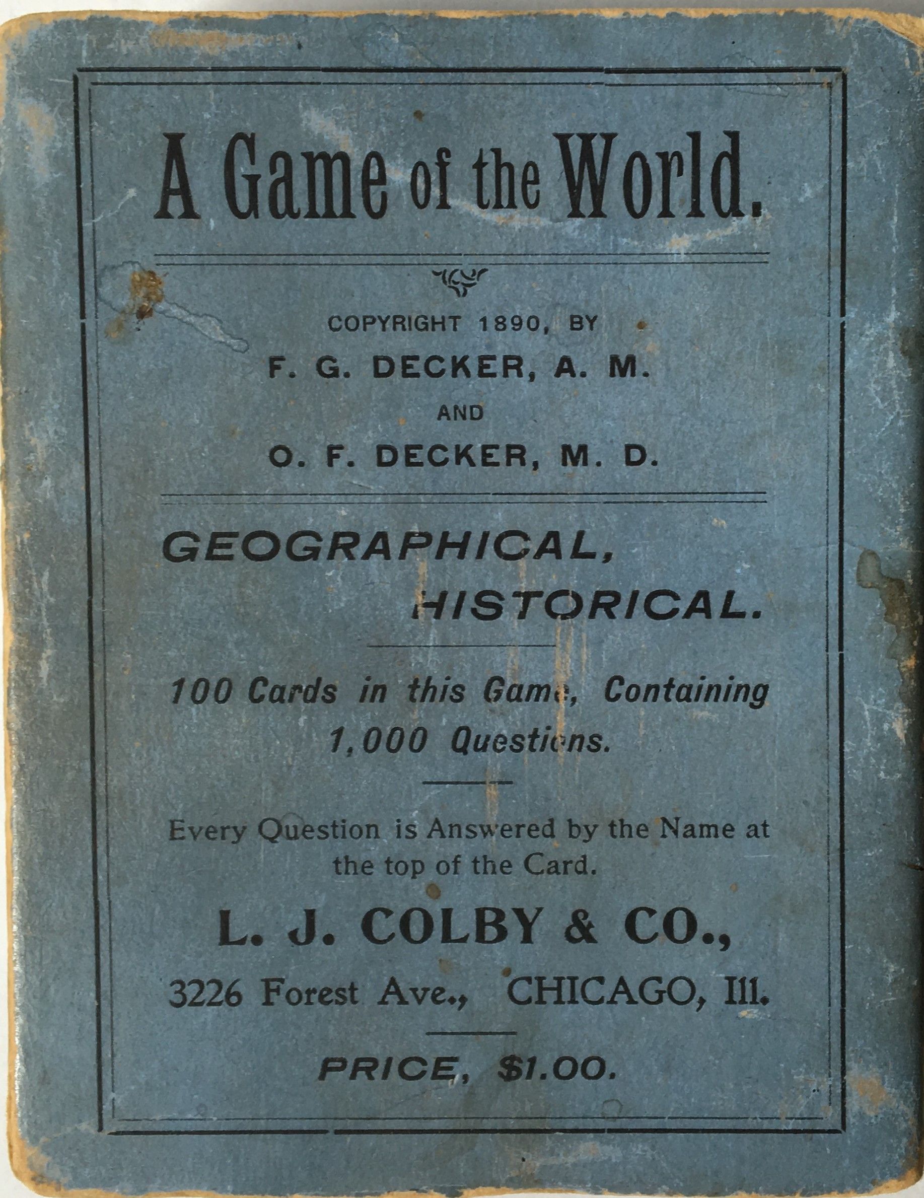 A Game of the World doboz