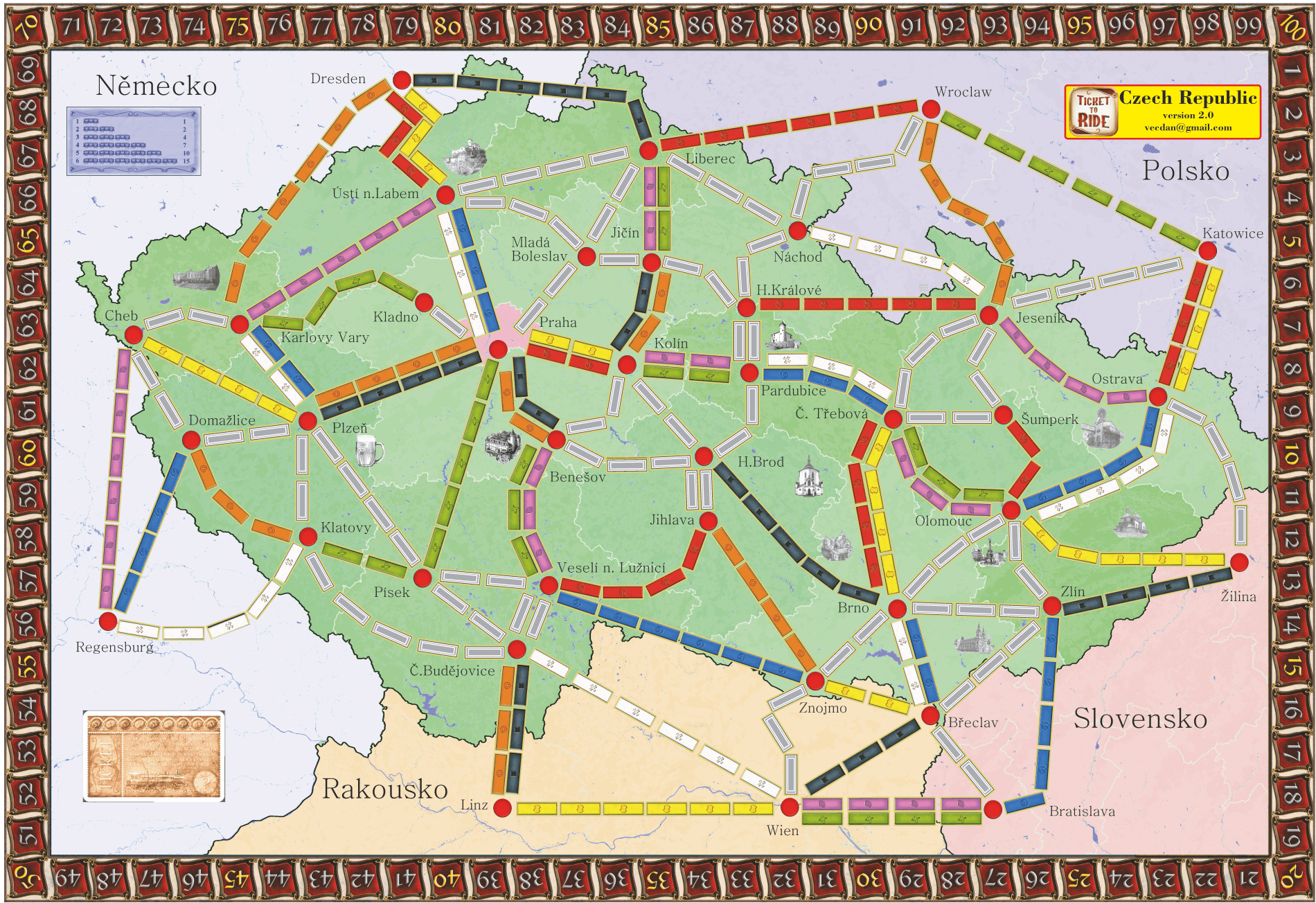 Czech Republic (fan expansion for Ticket to Ride) box art