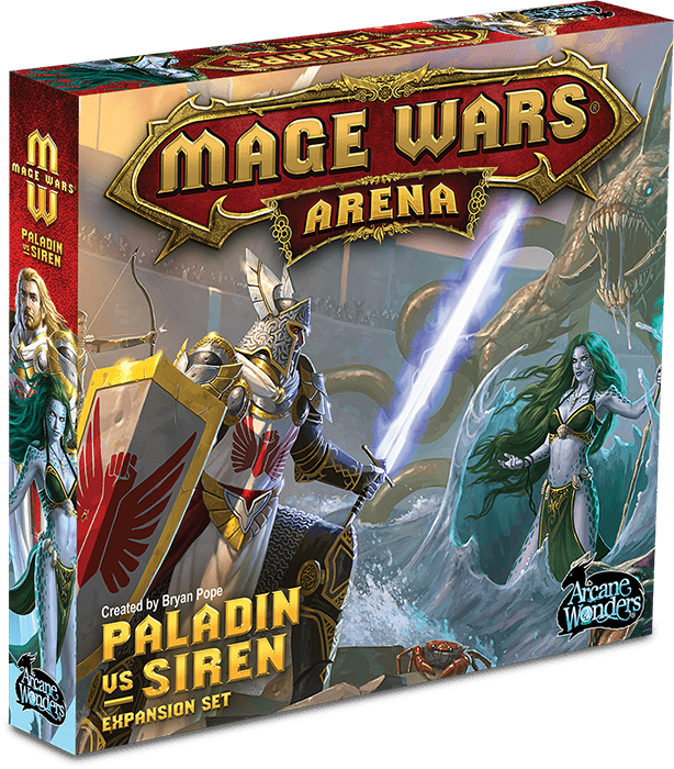 Mage Wars Arena: Paladin vs Siren Expansion Set doboz