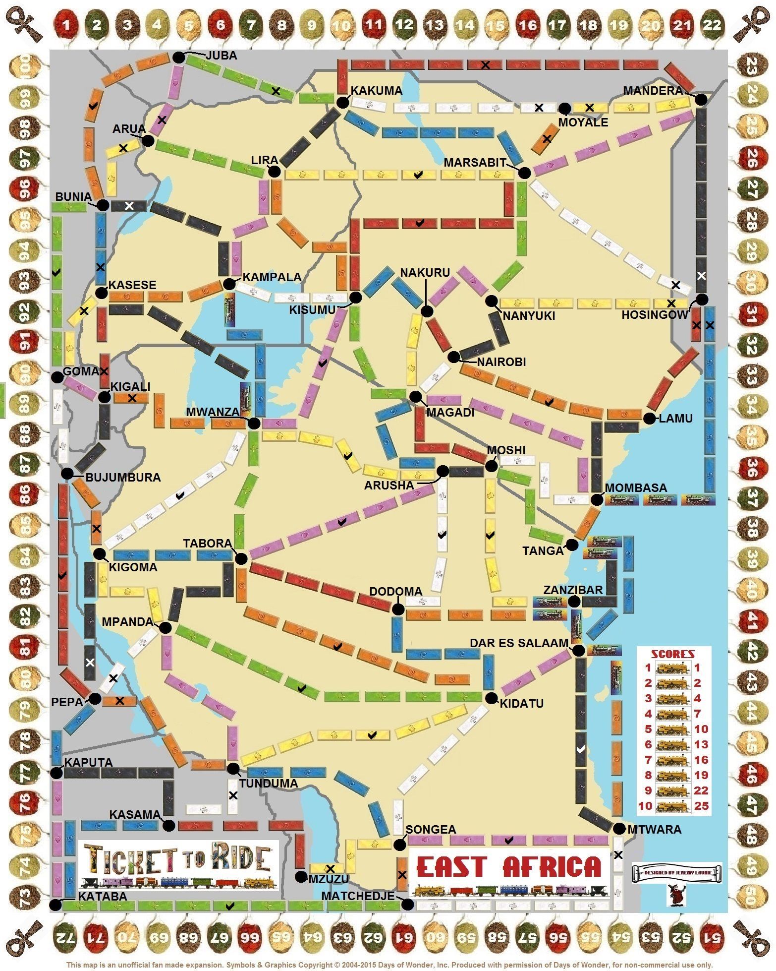 East Africa (fan expansion for Ticket to Ride) doboz