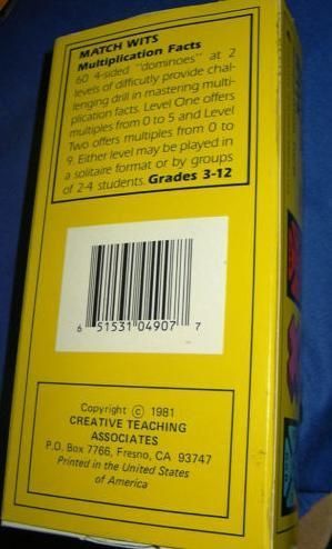 Match Wits Multiplication Facts box art