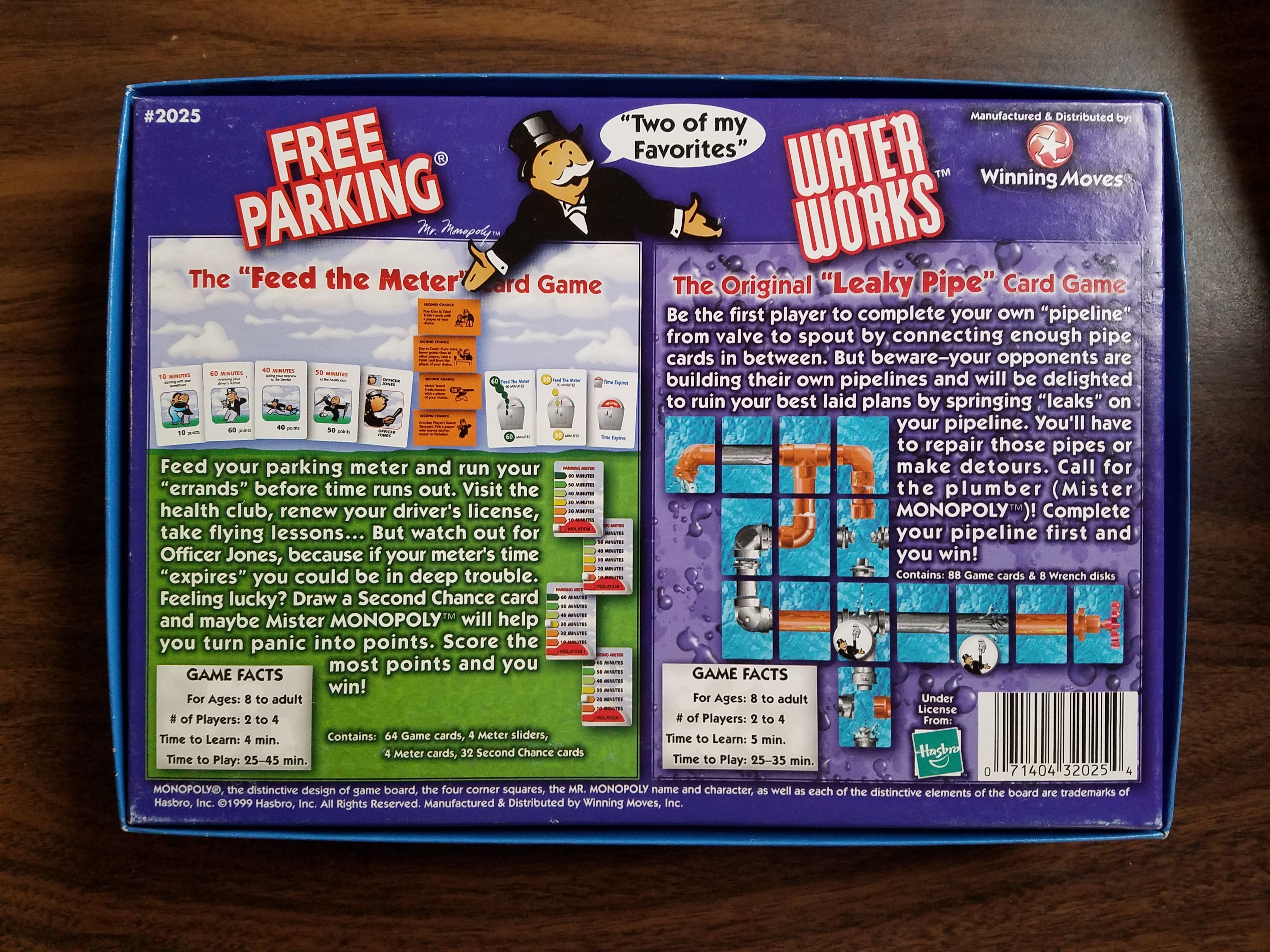 Monopoly Card Games: Free Parking and Water Works box art
