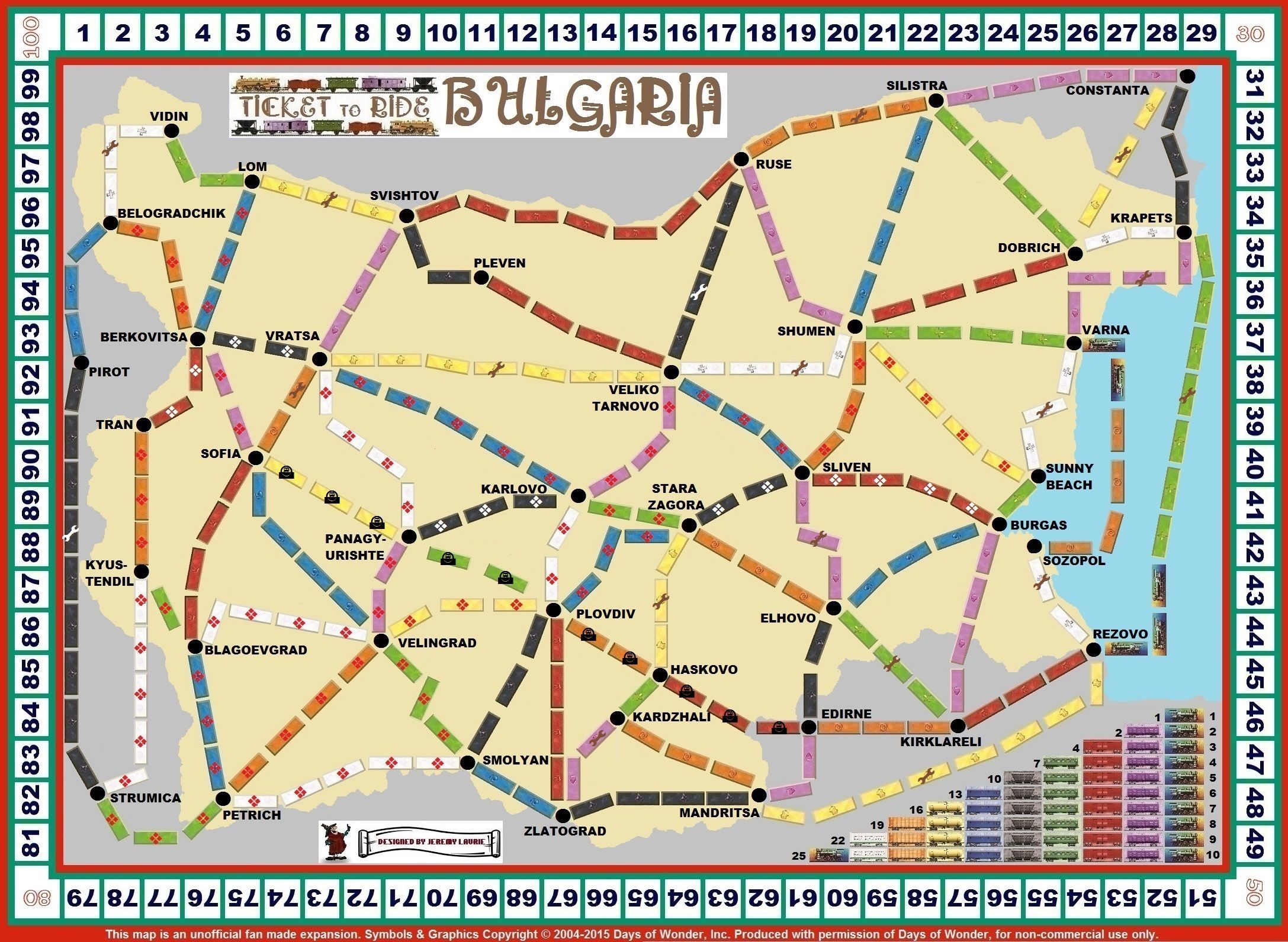Bulgaria (fan expansion for Ticket to Ride) doboz