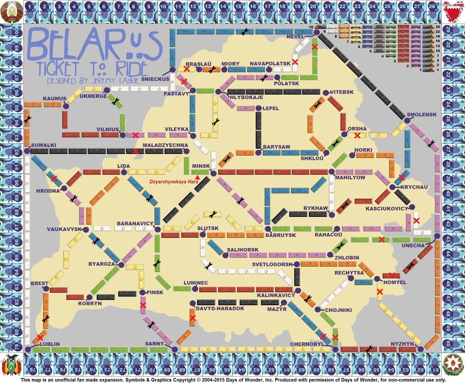 Belarus (fan expansion for Ticket to Ride) box art