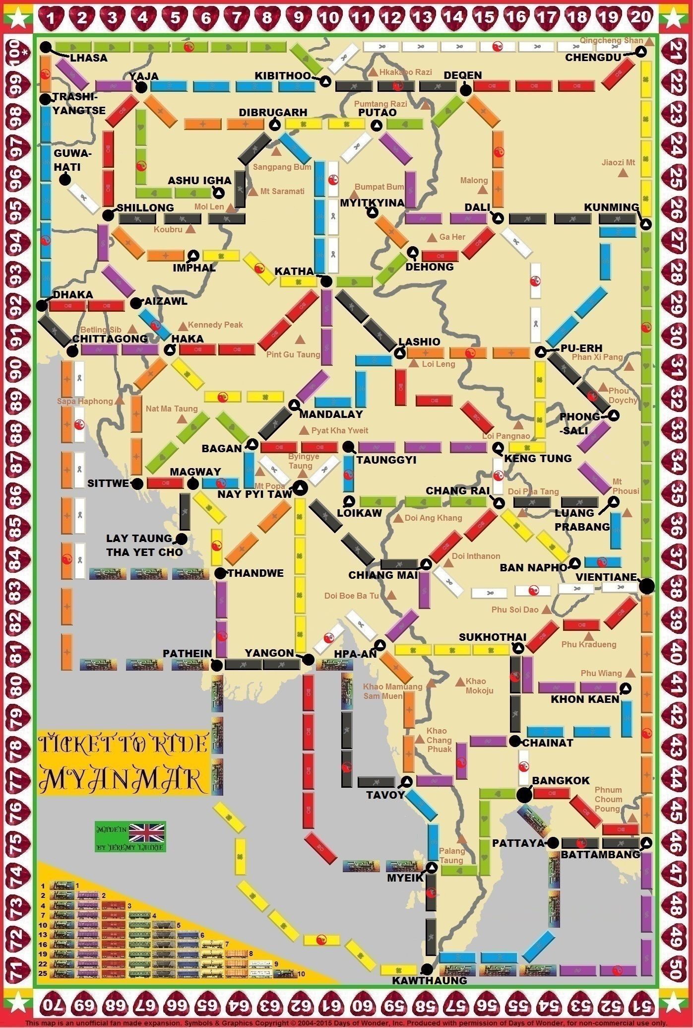 Myanmar (fan expansion for Ticket to Ride) box art