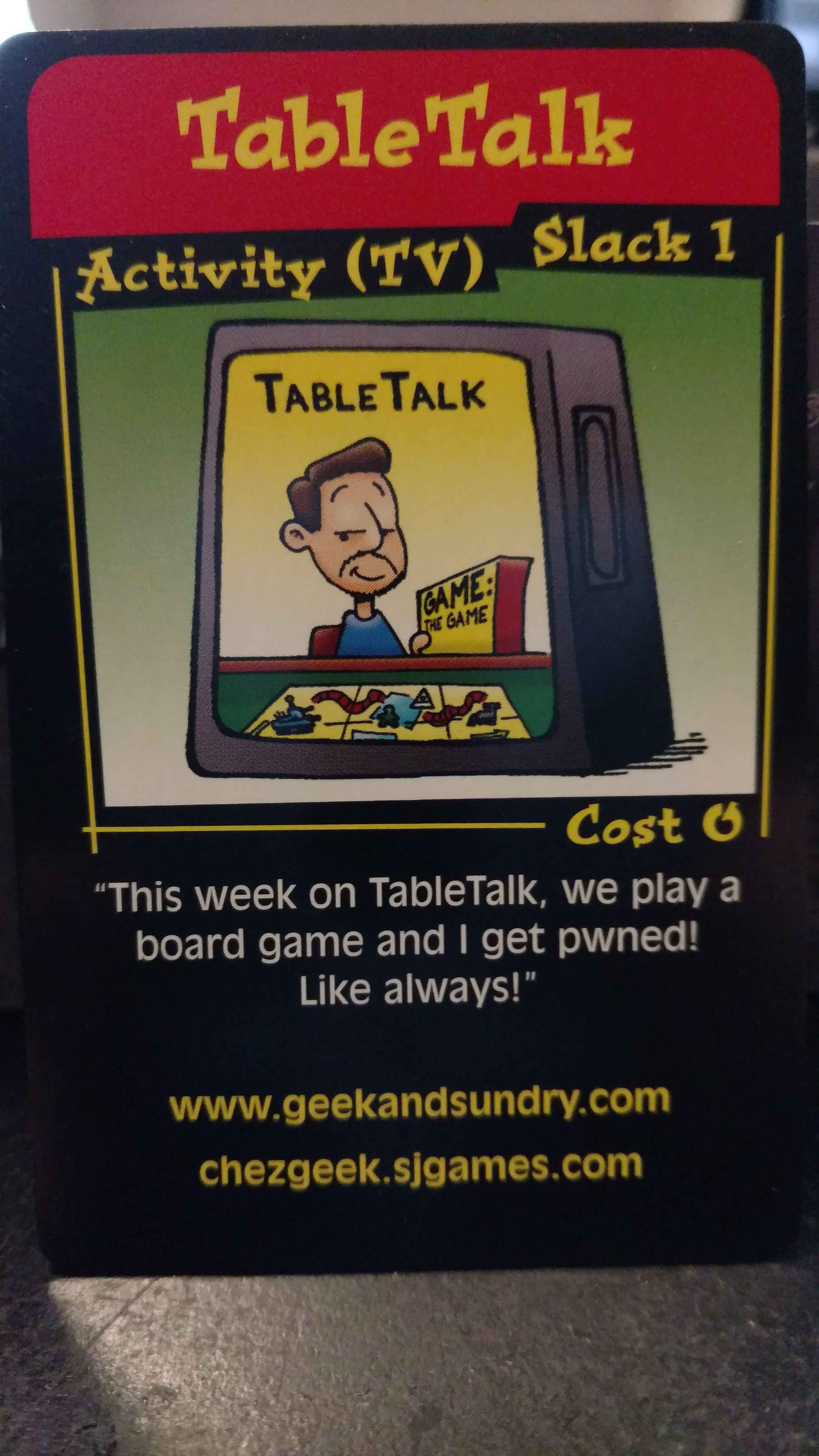 Coperta Chez Geek: TableTalk Promo Card