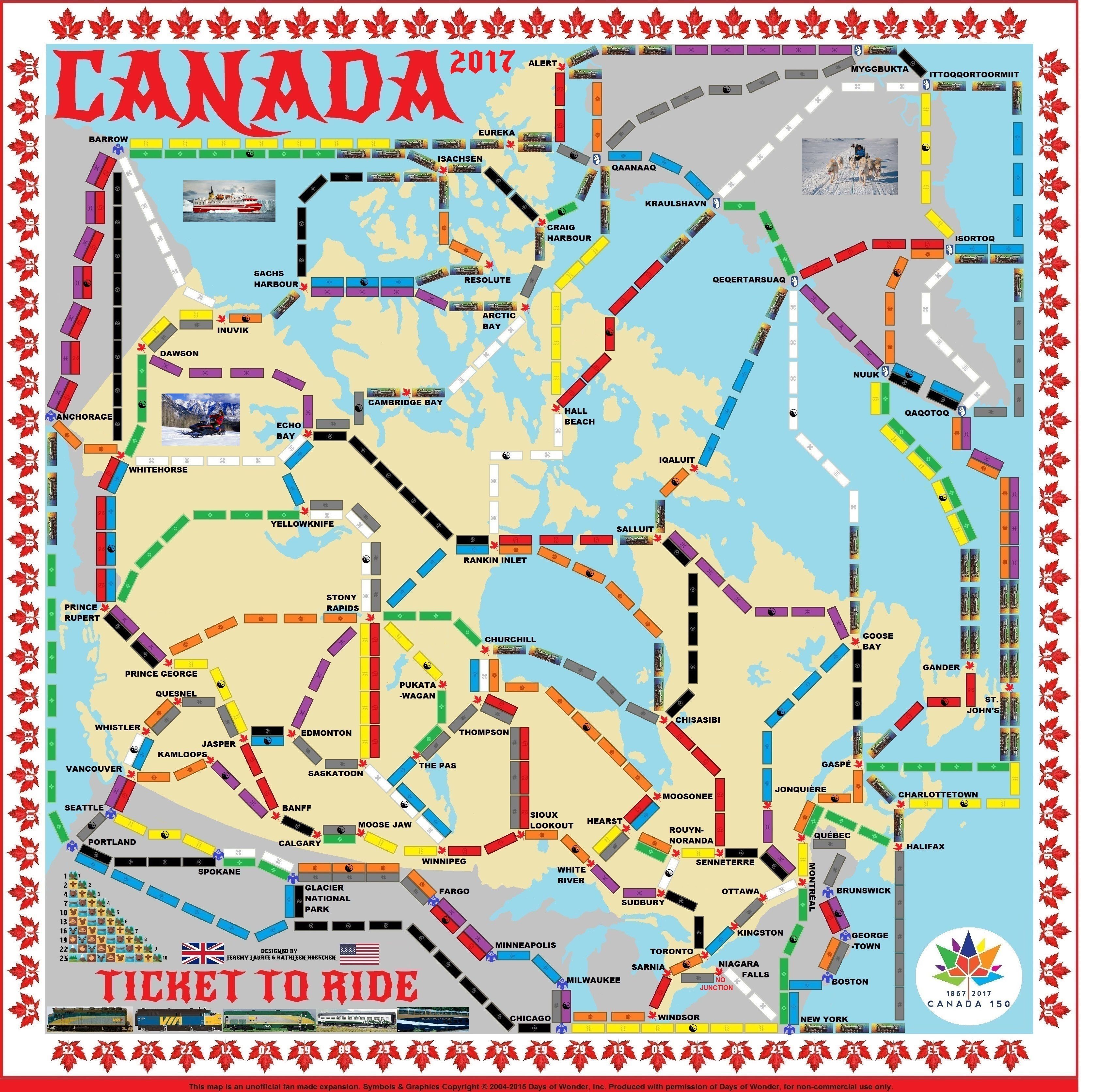 Canada 2017 (fan expansion for Ticket to Ride) box art