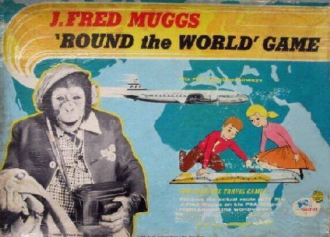J. Fred Muggs 'Round The World' Game box art